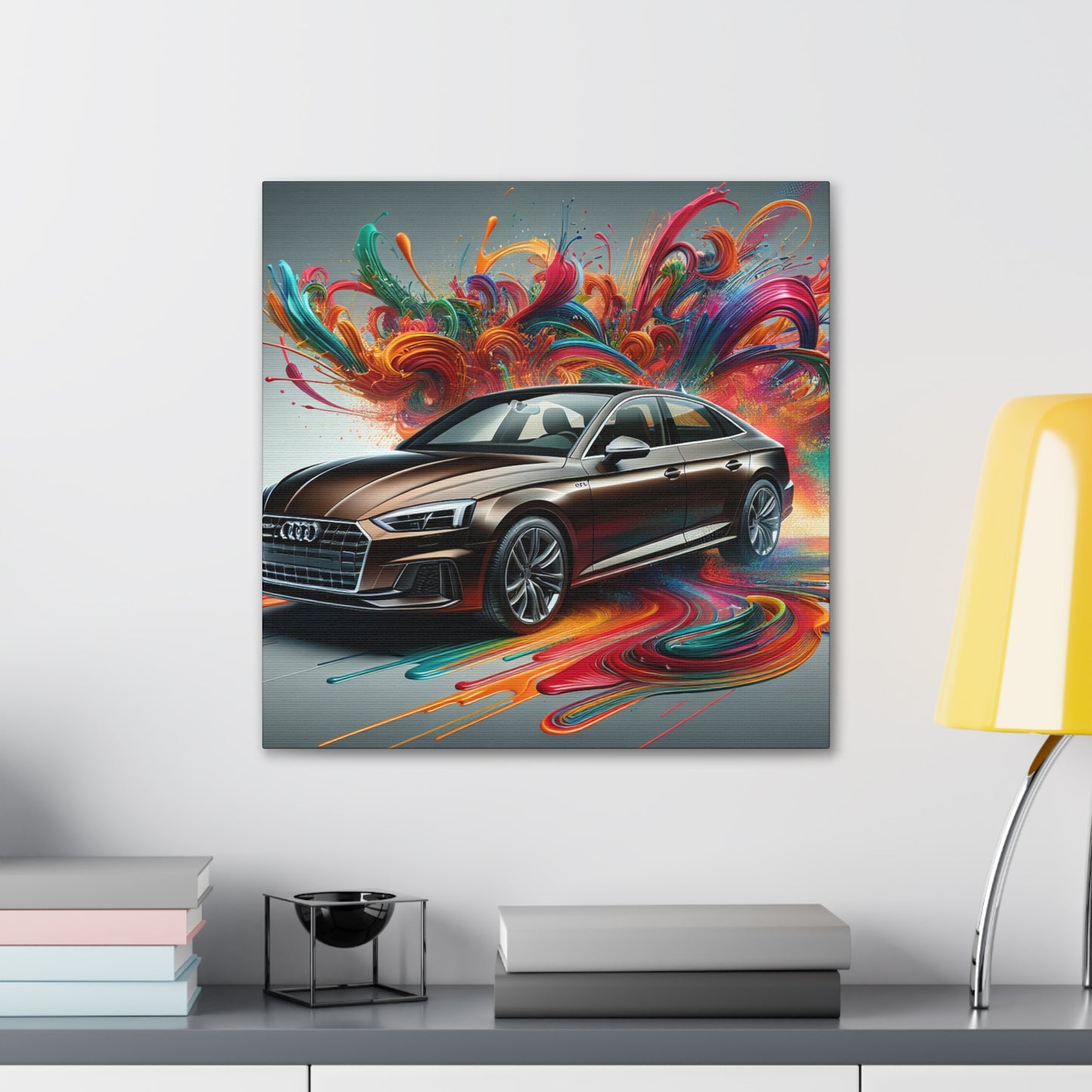 Audi A5 Car Artwork - Large Modern Wall Decor, Luxury Car Canva Painting, Unique Gift for Auto Enthusiast and Car Lovers