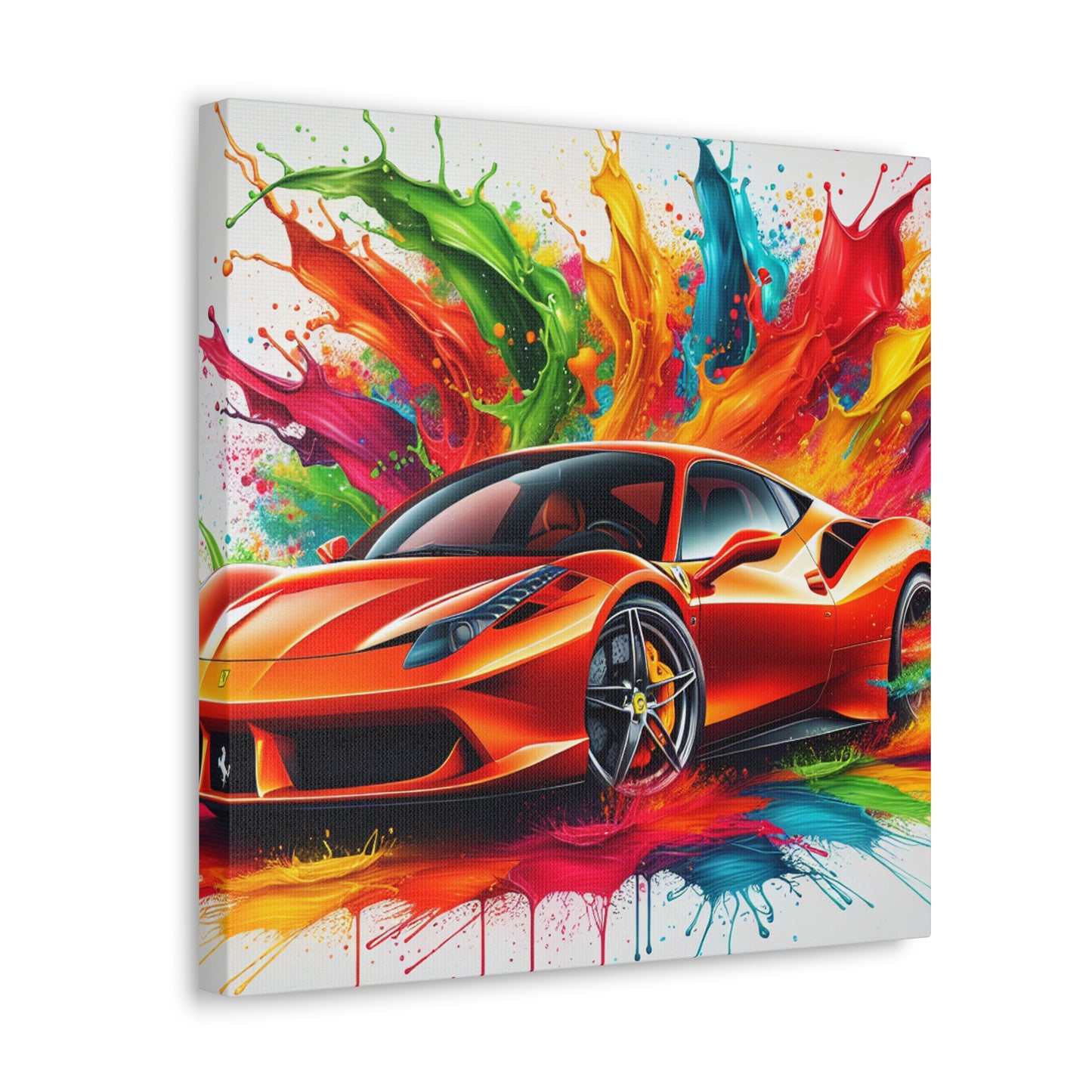 Ferrari Wall Art Canva Painting - Luxury Car Home Decor, Exclusive Italian Supercar, Perfect Gift for Car Enthusiasts and Collectors