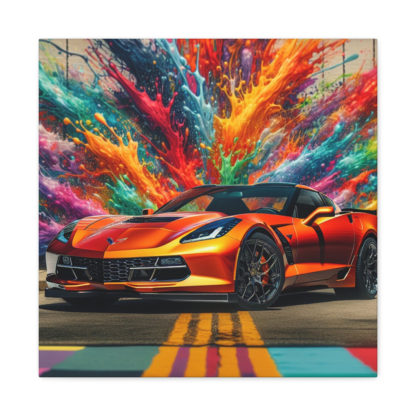 Chevrolet Corvette Wall Decor Canva Painting - Perfect for Garage, Man Cave, Car Enthusiast Gift, Automotive Art Print, Classic Car Lovers