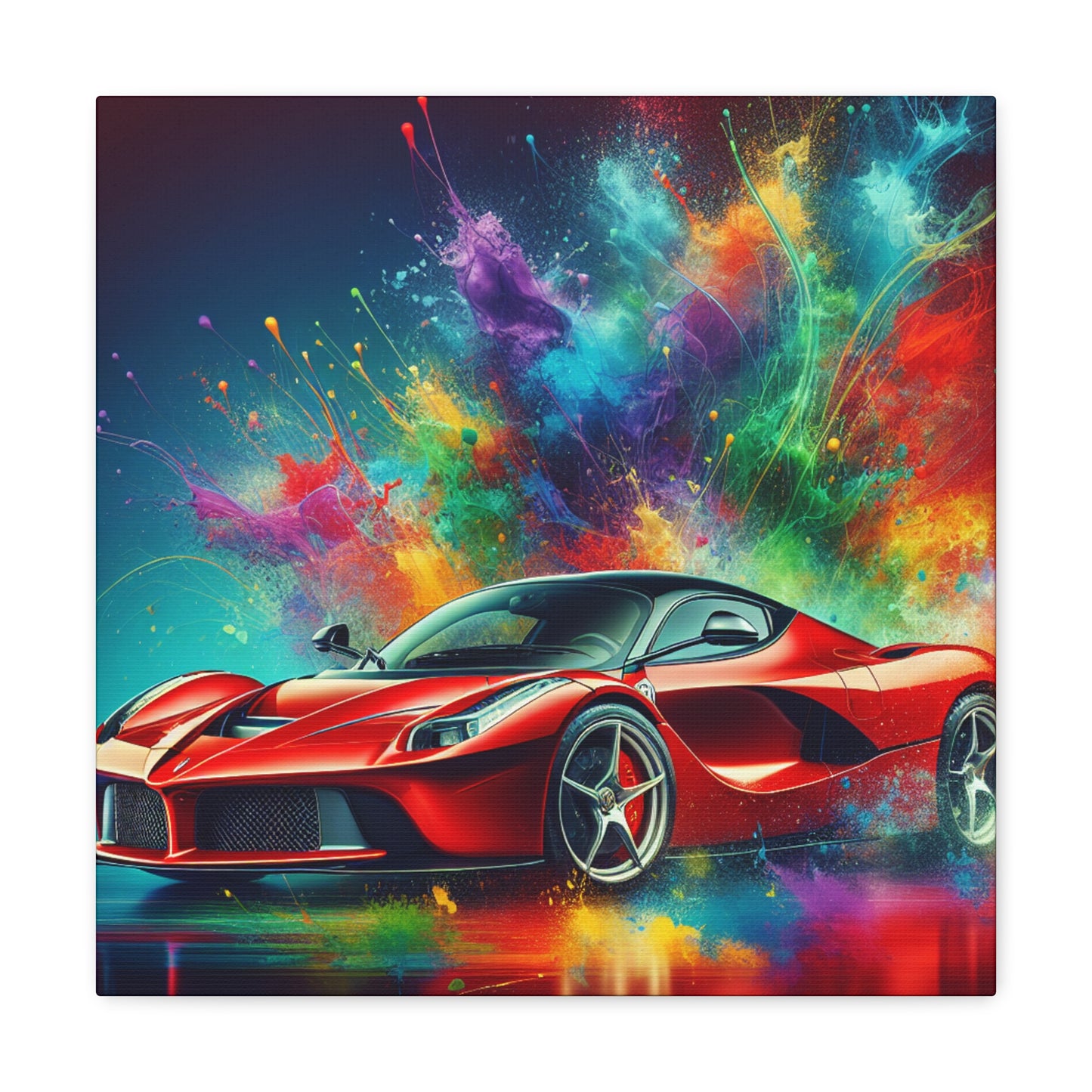 Luxury Ferrari Canva Painting - Home Decor, Wall Art, Unique Gift for Car Lover, High Quality, Hand-painted and Ready to Hang Artwork