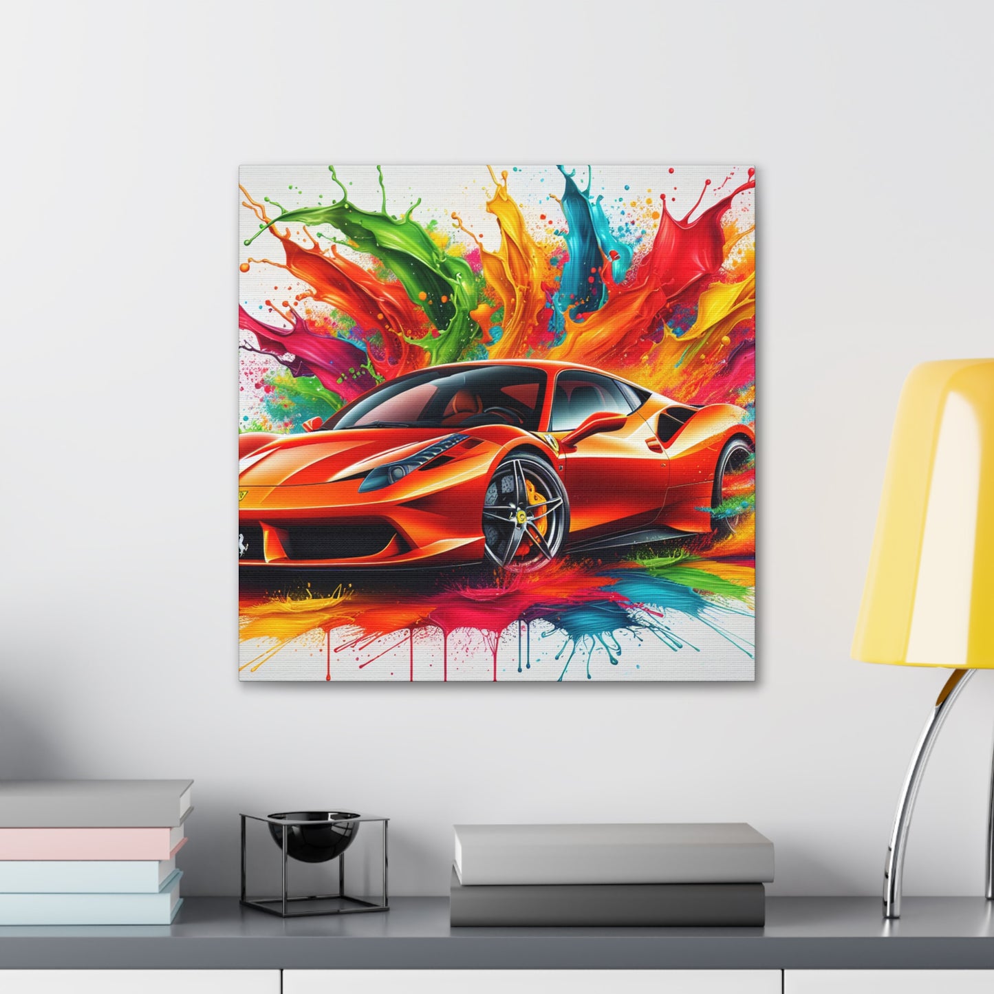 Ferrari Wall Art Canva Painting - Luxury Car Home Decor, Exclusive Italian Supercar, Perfect Gift for Car Enthusiasts and Collectors