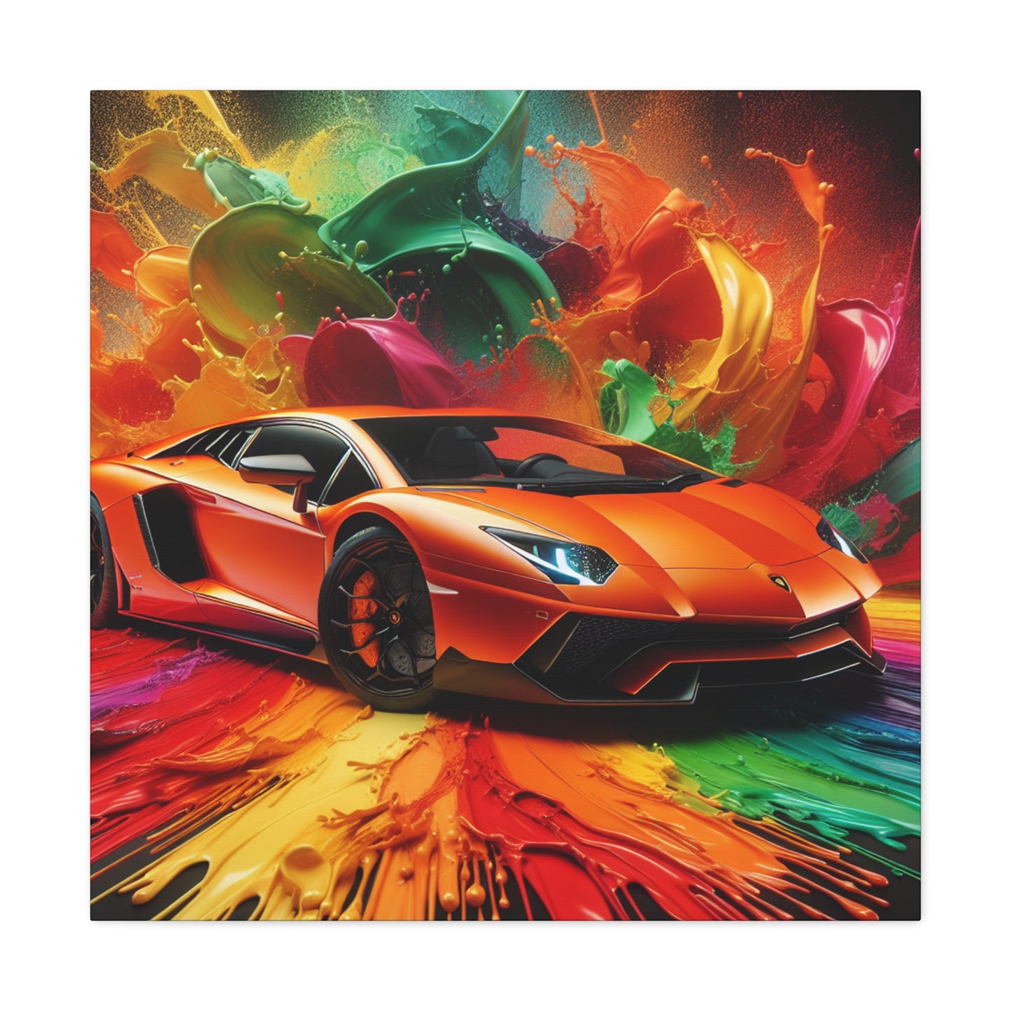 Lamborghini Aventador Canva Painting - Wall Art for Car Lovers and Auto Enthusiasts, Luxury Sports Car Home Decor