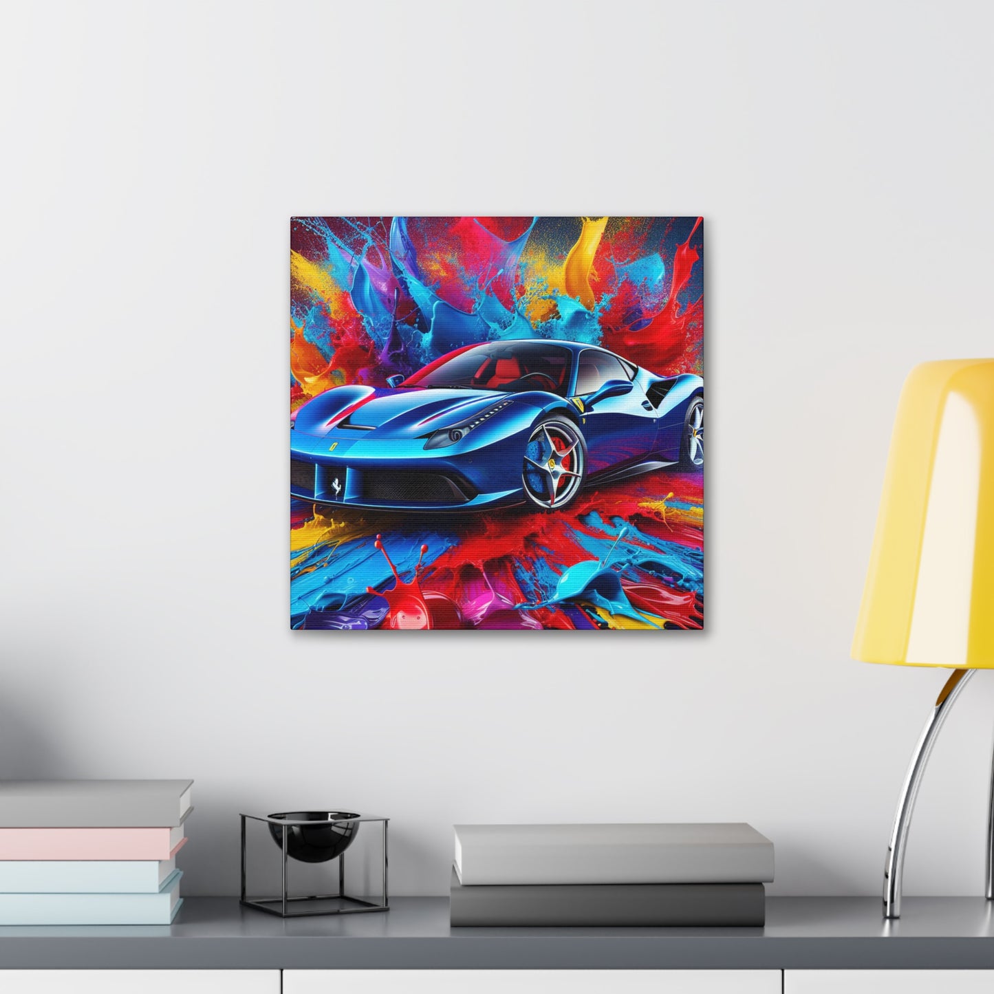 Ferrari Luxury Car Wall Art, Large Canva Print for Home and Office Decor, Exotic Supercar Painting, Perfect Gift for Car Enthusiast