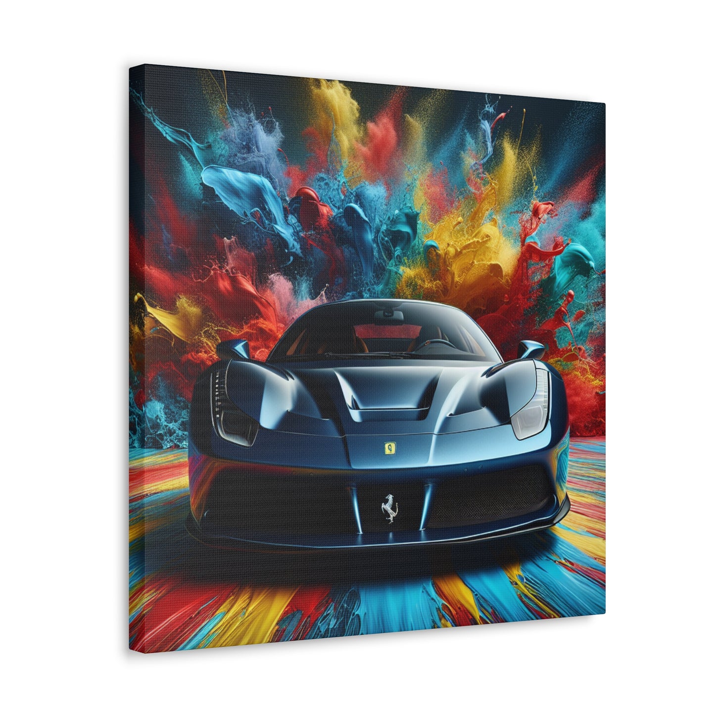 Ferrari Canva Painting, Luxury Car Wall Art, High-Quality Print for Enthusiasts, Home Decor, Perfect Gift for Car Lovers, Supercar Illustration