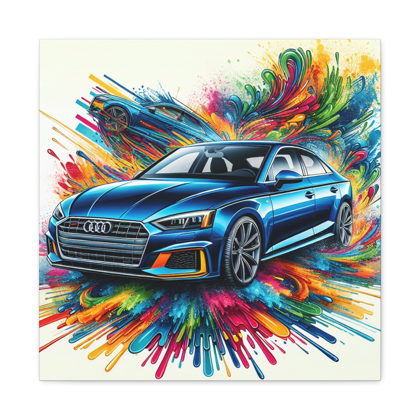 Audi A5 Canva Artwork, Wall Decor, Modern Car Painting, Luxury Vehicle Art, Perfect Gift, Auto Enthusiast, Home Decoration, Canva Poster