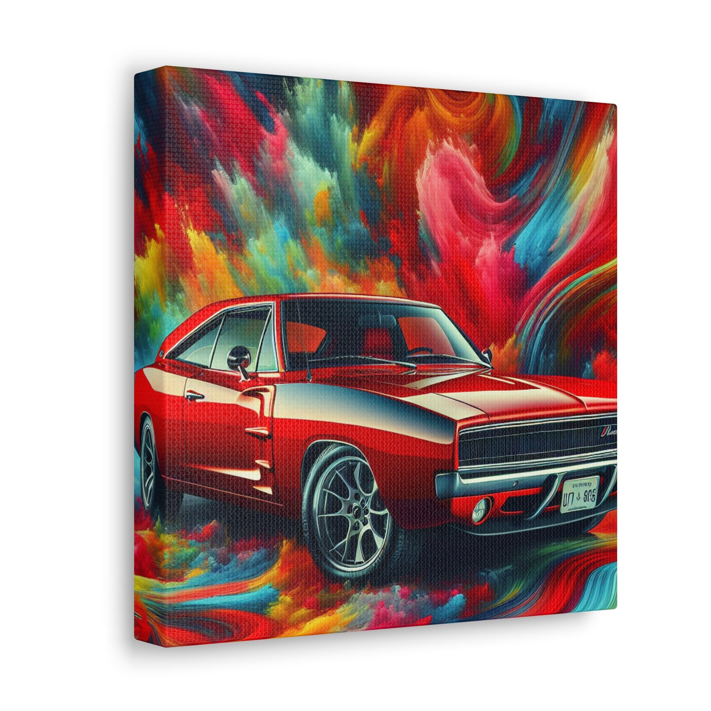 Dodge Charger Canva, Car enthusiasts Wall Art, Sports Car Painting, Home Decor, perfect gift for car lovers