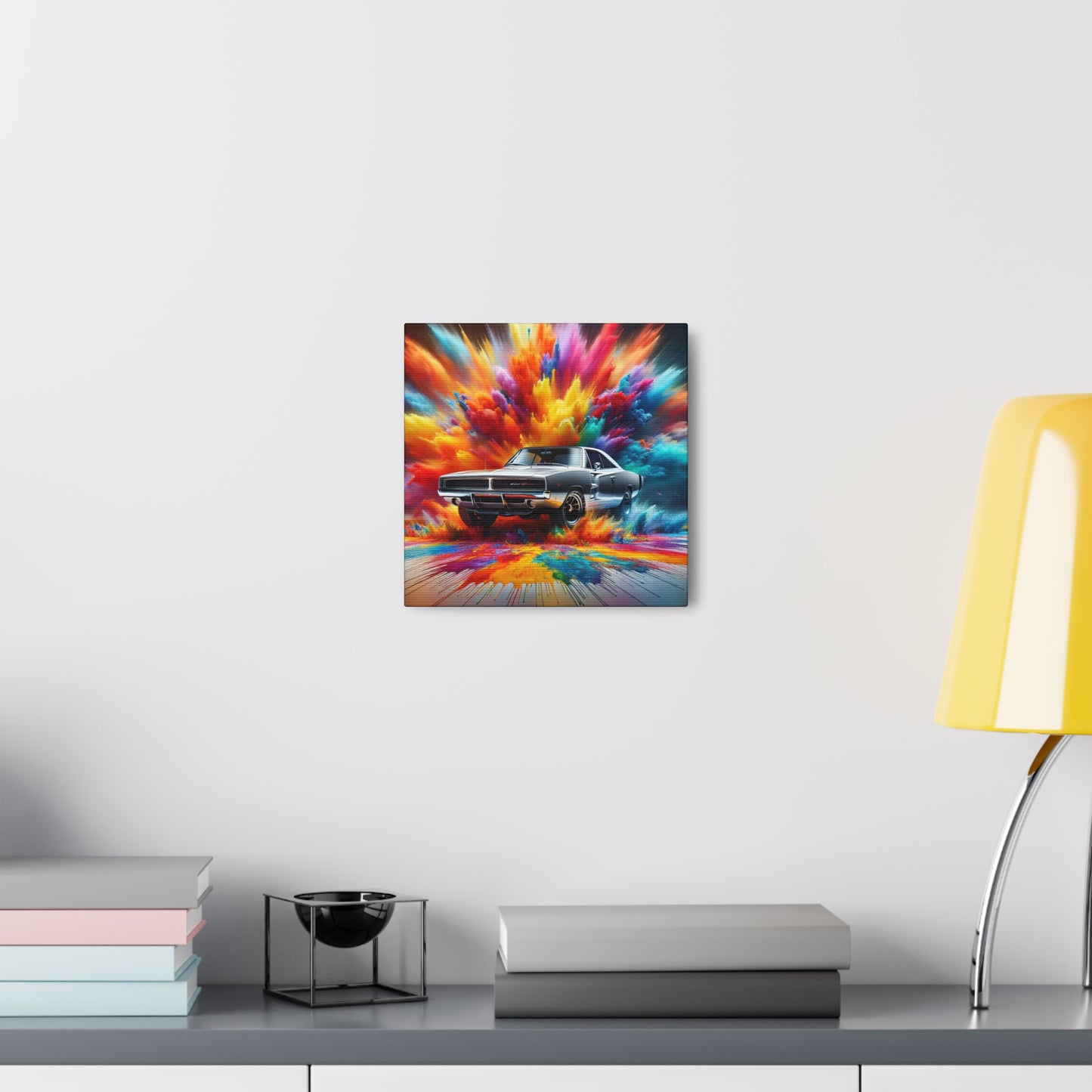 Vintage Dodge Charger Wall Art, High-Quality Car Canva Painting, Perfect for Garage Decor and Car Enthusiast Gifts