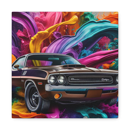 Dodge Challenger Wall Art, Car Canva Painting, Automotive Decor, Muscle Car Artwork, Classic Vehicle Illustration, Perfect for Man Cave, Garage or Office