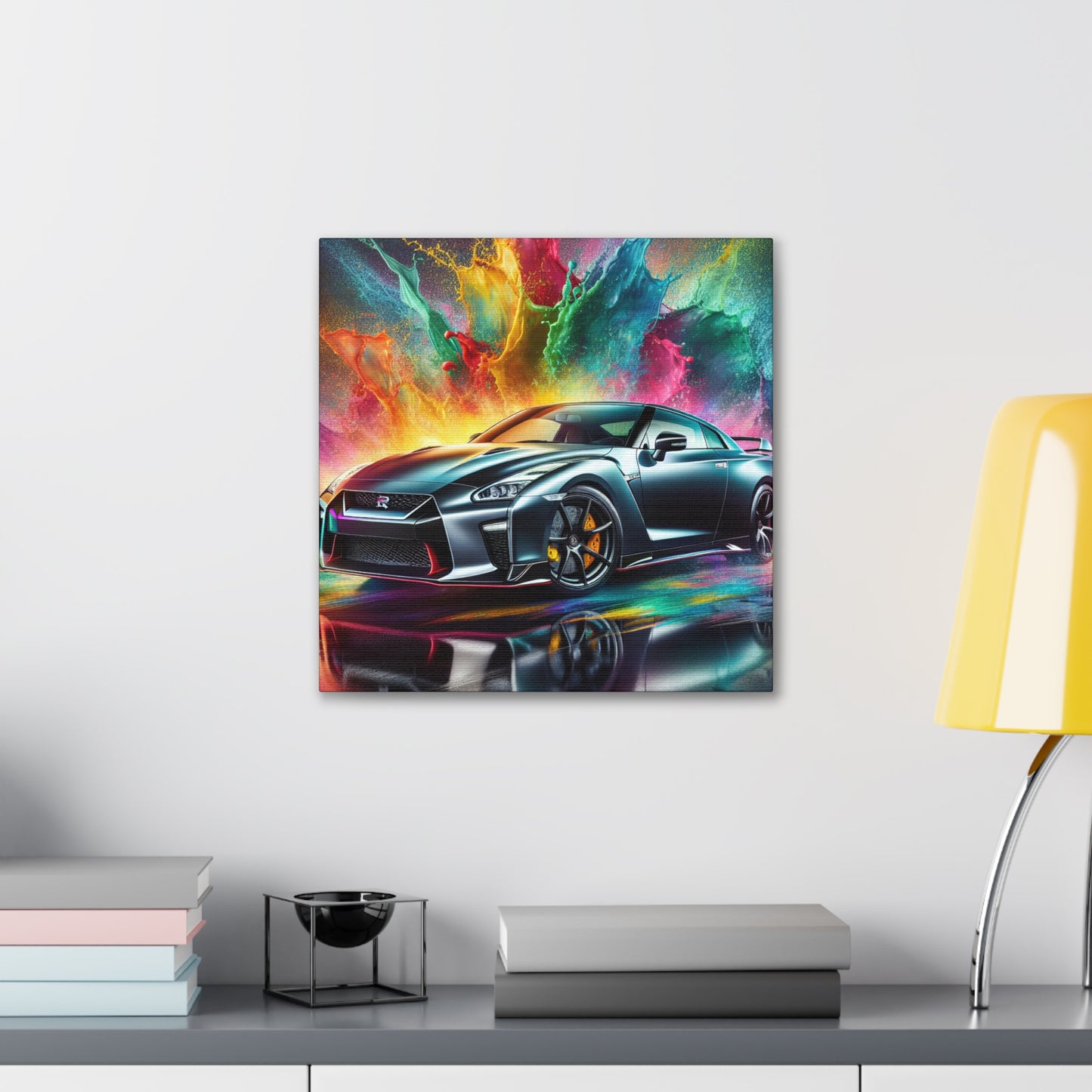 Premium Nissan GT-R Wall Art, Framed Canva, Large Car Print Paintings, Perfect Gift for Car Enthusiasts and Home Decor