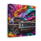 Dodge Challenger Wall Art, Car Canva Painting, Automotive Decor, Muscle Car Artwork, Classic Vehicle Illustration, Perfect for Man Cave, Garage or Office