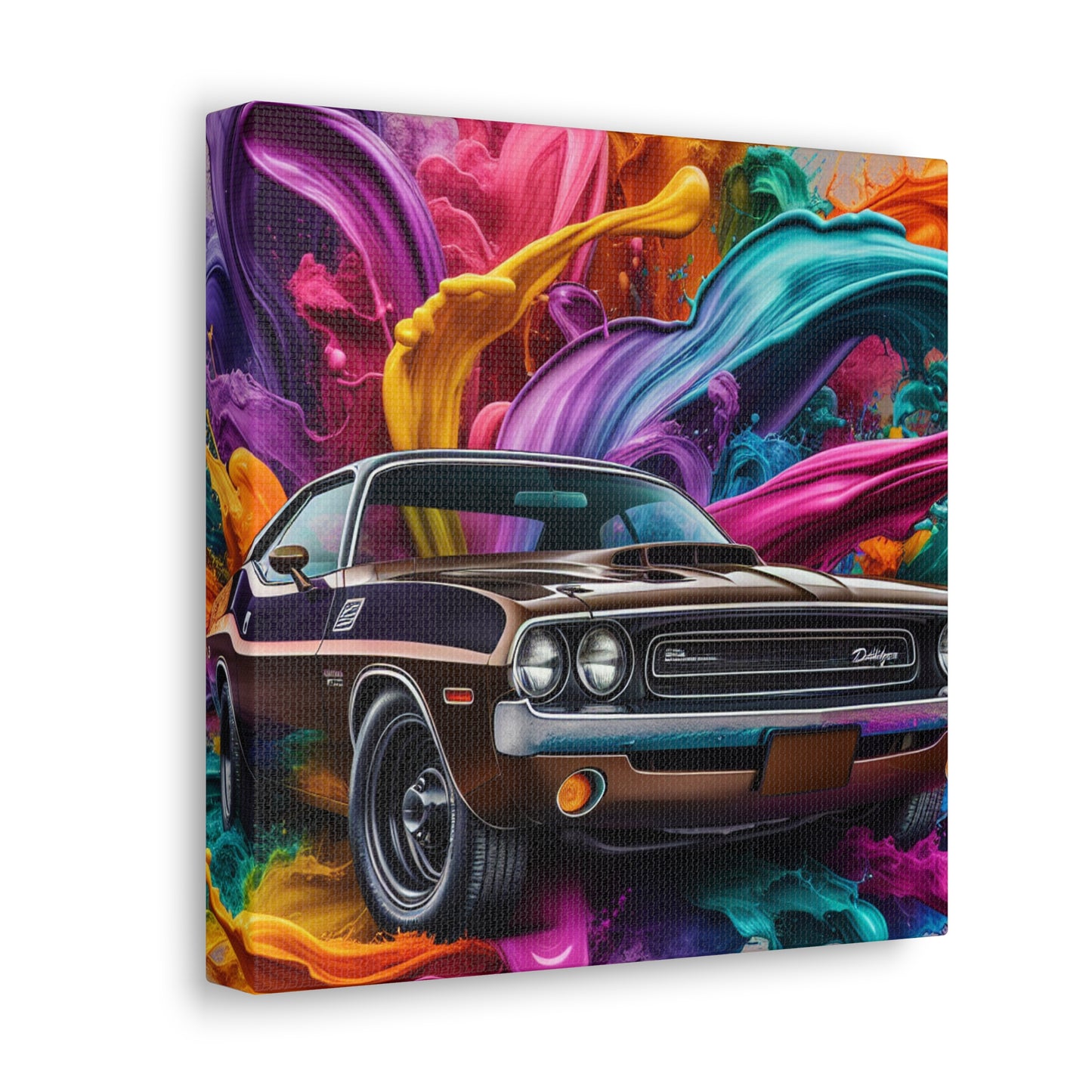 Dodge Challenger Wall Art, Car Canva Painting, Automotive Decor, Muscle Car Artwork, Classic Vehicle Illustration, Perfect for Man Cave, Garage or Office