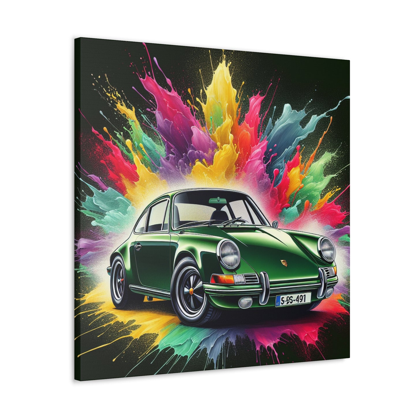 Porsche 911 Canva Art - Luxury Car Painting, Wall Decor for Garage, Gift for Car Enthusiast, Men's Gift Idea, Automotive Artwork