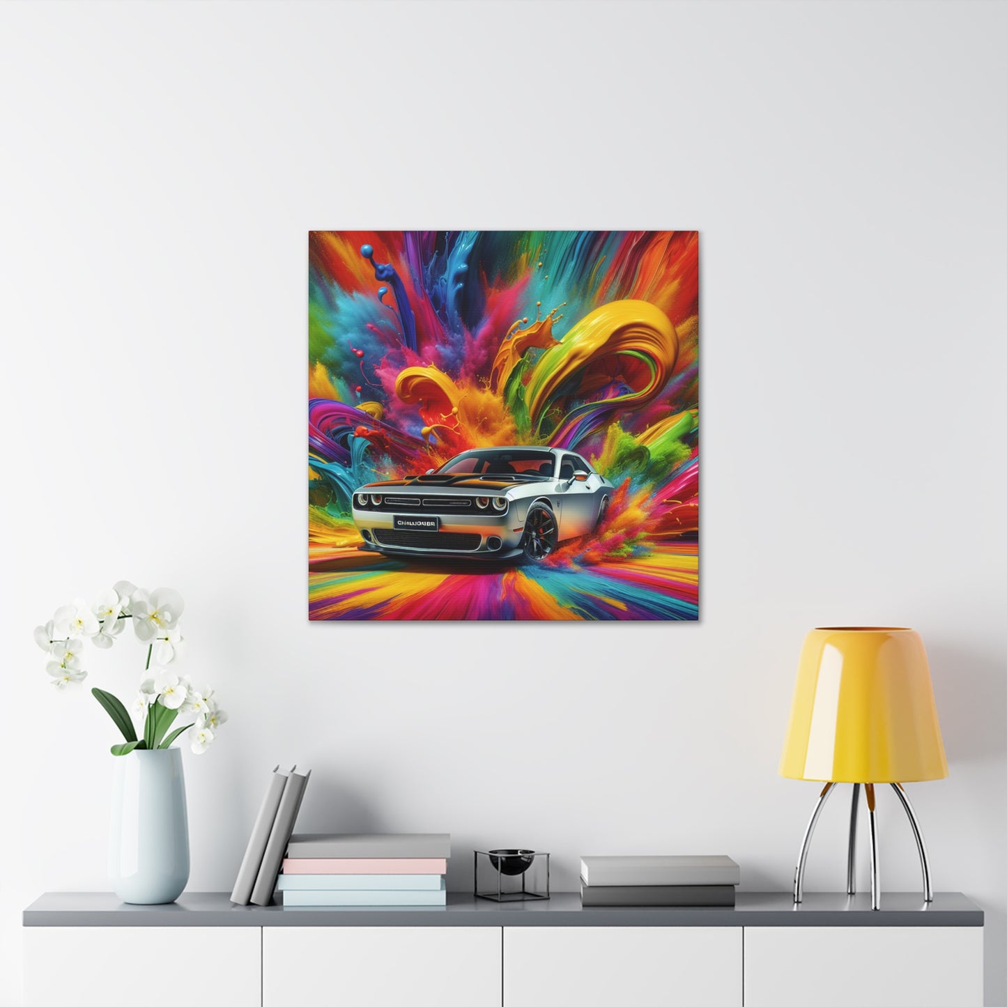 Dodge Challenger Wall Decor, Premium Quality Canvas Painting, Car Enthusiasts Gift, High Resolution Muscle Car Artwork, Home Decoration