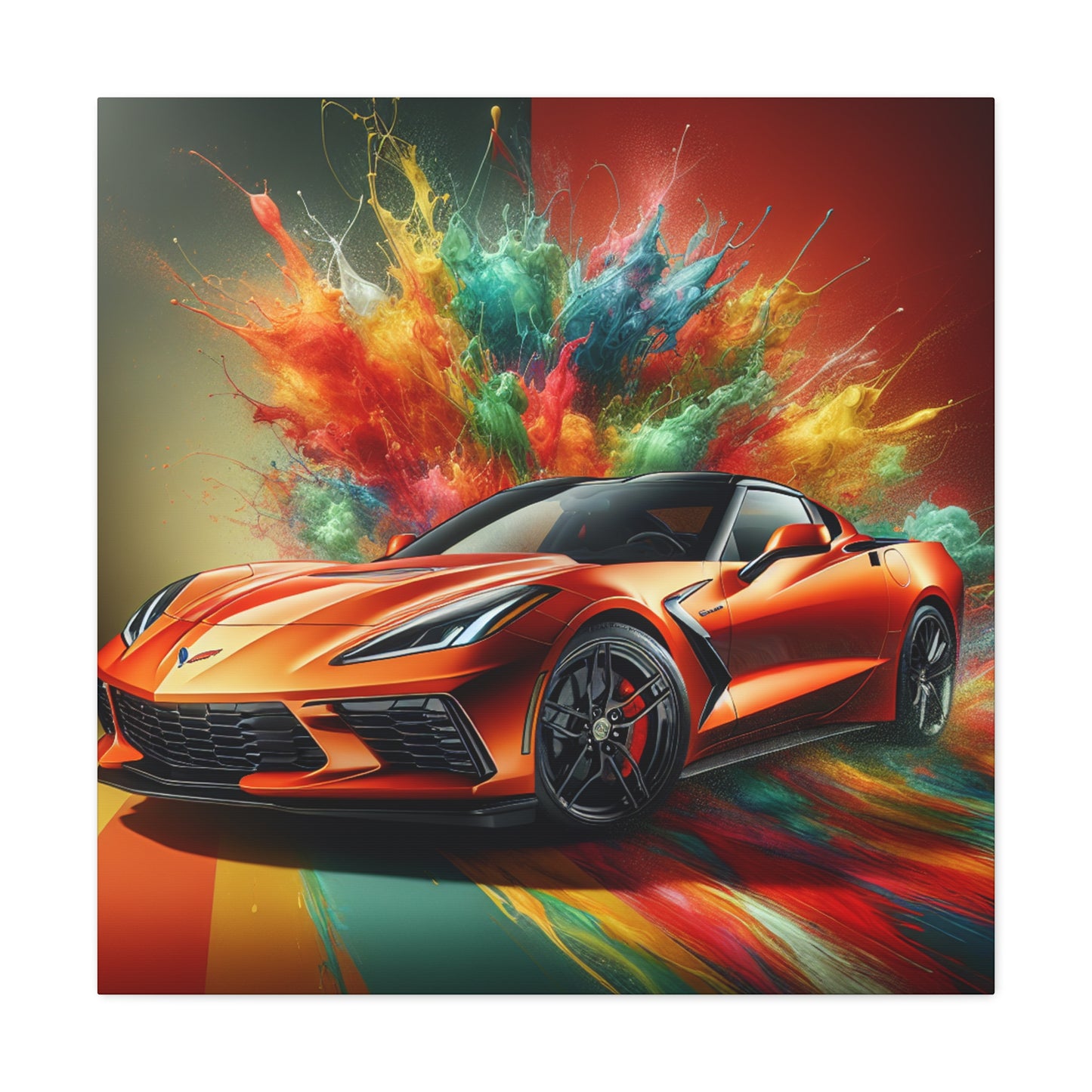 Chevrolet Corvette Wall Art, Large Canvas Print, Luxury Car Painting, Home and Office Décor, Perfect Gift for Car Lovers