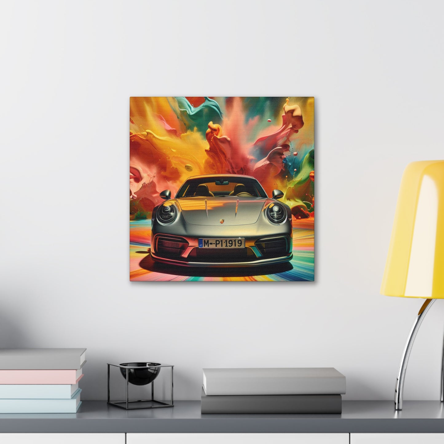 Porsche 911 Canva Painting, Sports Car Wall Art, Luxury Garage Decor, Auto Enthusiast Gift, Home Decoration, High Quality Print