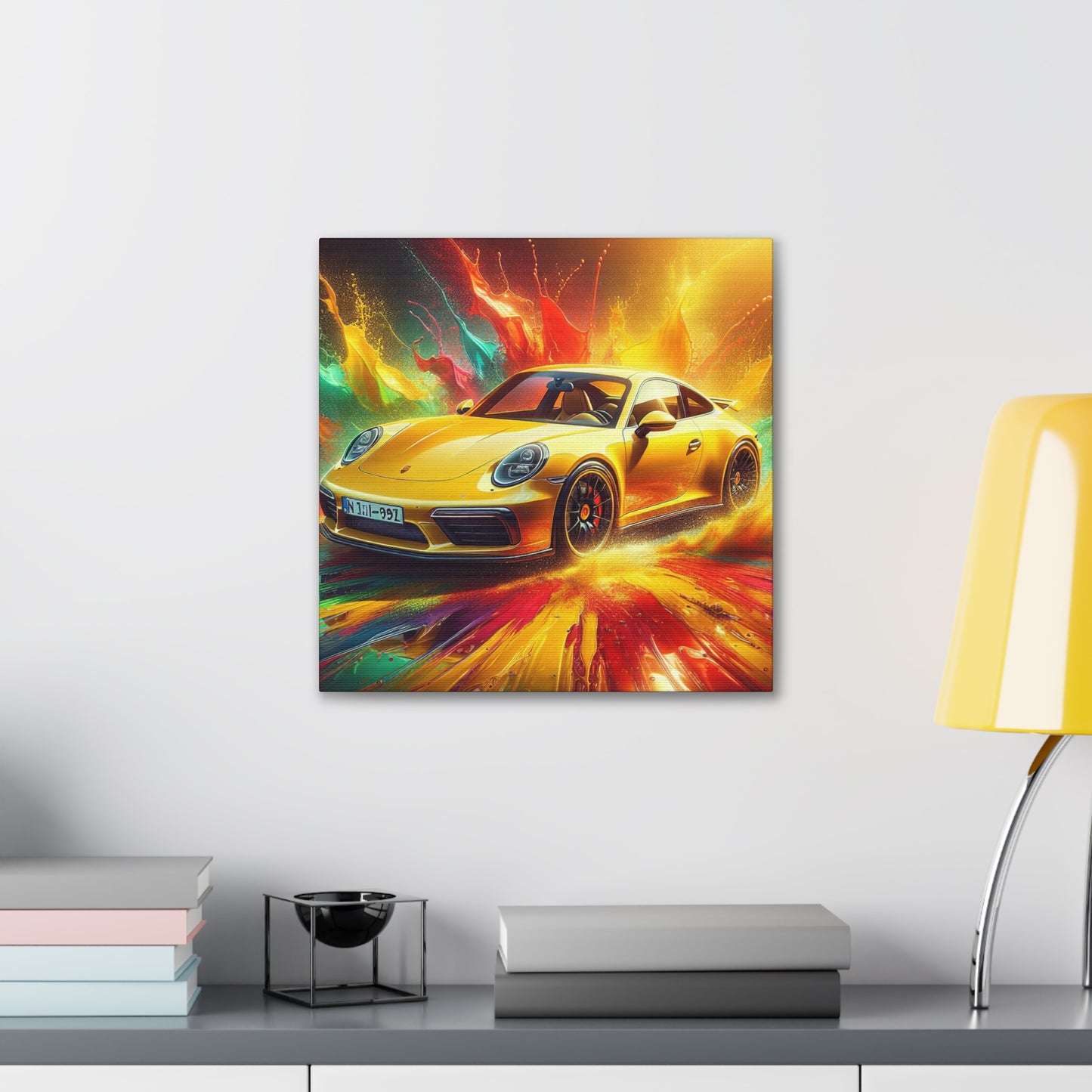 Porsche 911 Canva Painting, Premium Quality Wall Art, Luxury Car Enthusiast Decor, Classic Automobile Artwork, and Collector's Ideal Gift