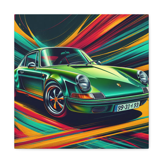 Porsche 911 Car Art Canva Painting, Handmade Wall Decor, Perfect Gift for Car Enthusiasts, Auto and Home Decorations