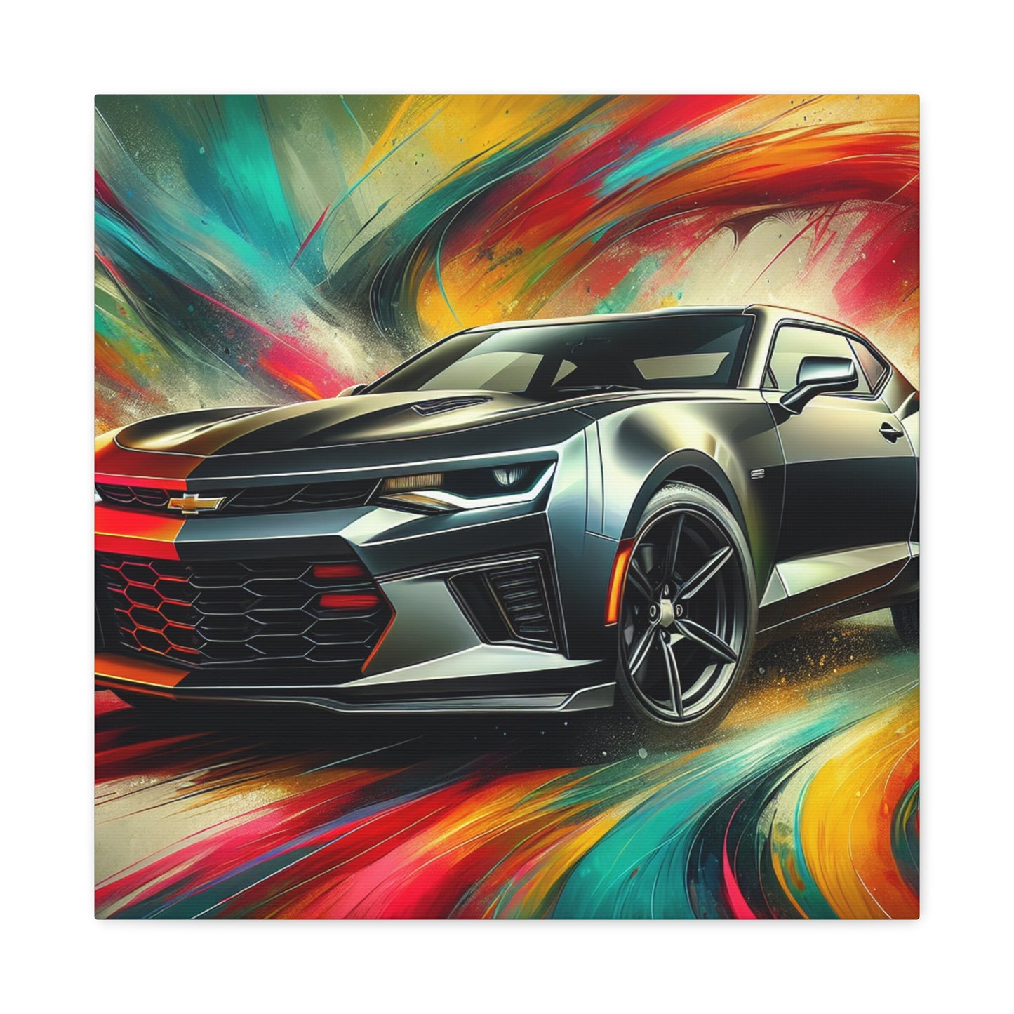 Chevrolet Camaro Canva Painting, Muscle Car Art, Perfect Gift for Car Lover, High Quality Wall Decor, Stylish Home and Office Decoration