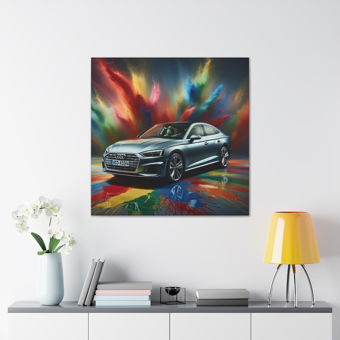 Audi A5 Wall Art Canva - Modern Home Decor, Office Décor, Luxury Sports Car Painting, Gift for Car Lovers and Enthusiasts