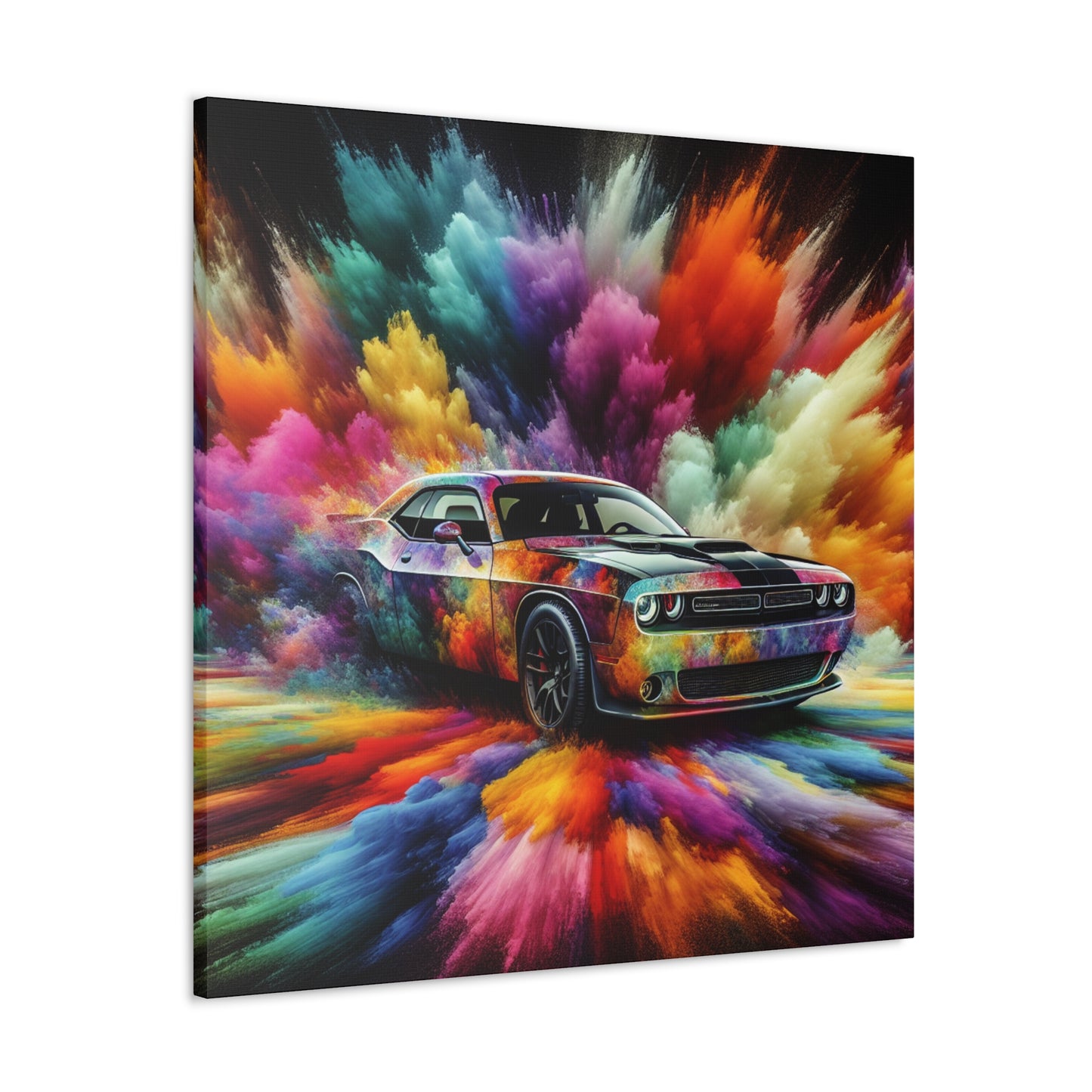 Dodge Challenger Wall Art, Car Enthusiast Gift, Automotive Canva Painting, Classic Muscle Car Decor, Man Cave Must-Have, Unique Artwork