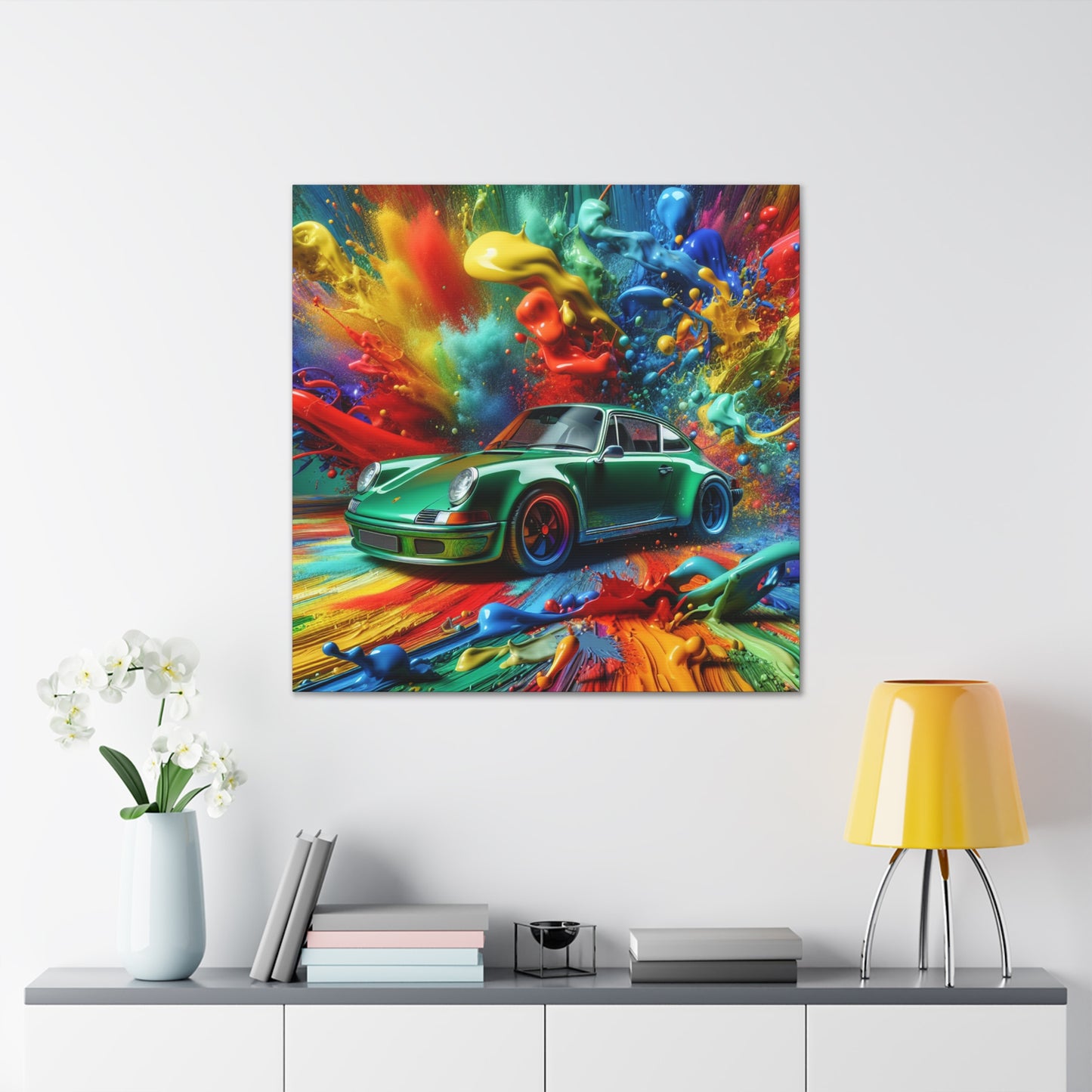 Porsche 911 Canva Painting - Classic Car Art, Luxury Gift for Men, Office and Home Wall Decor, Limited Edition Print, Automobile Enthusiast