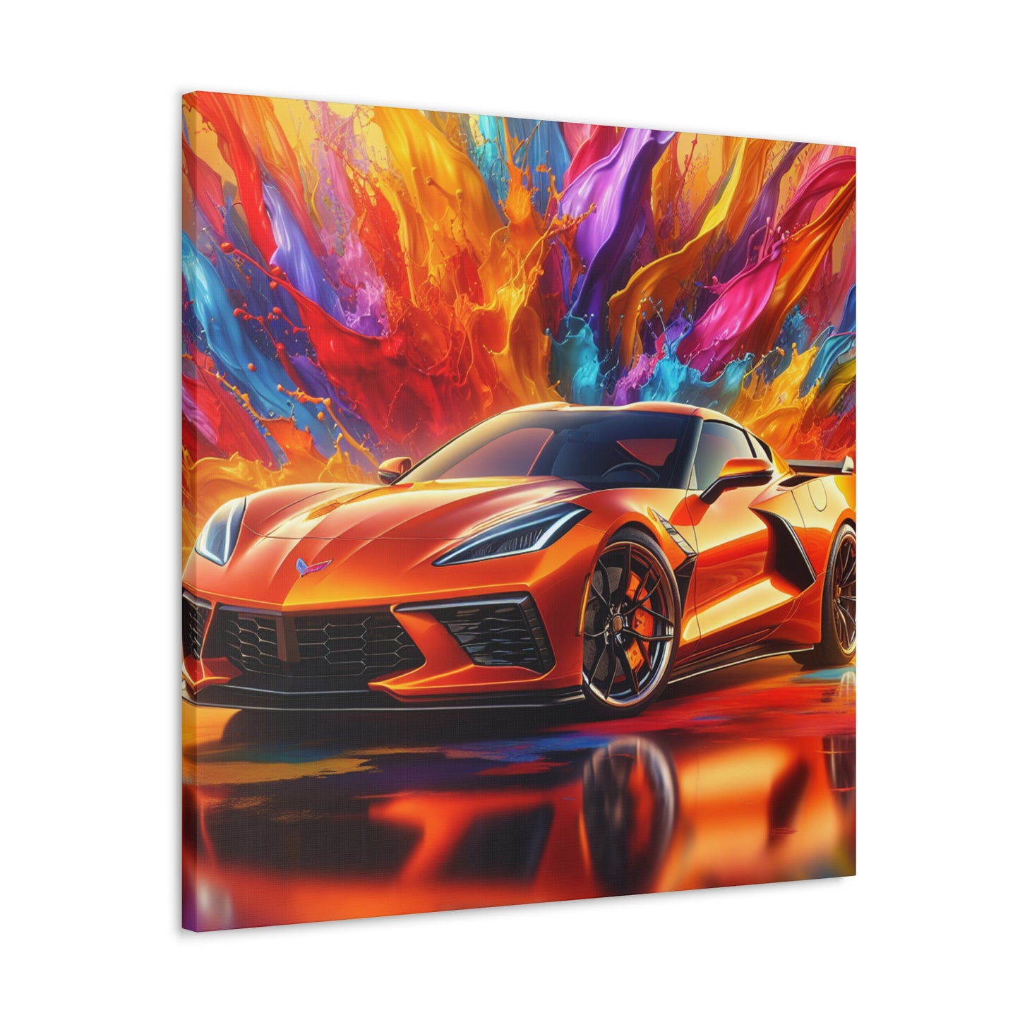 Chevrolet Corvette Wall Art, Luxury Sports Car Canva Painting, Home Decor, Gift for Car Enthusiasts, High Quality Artwork