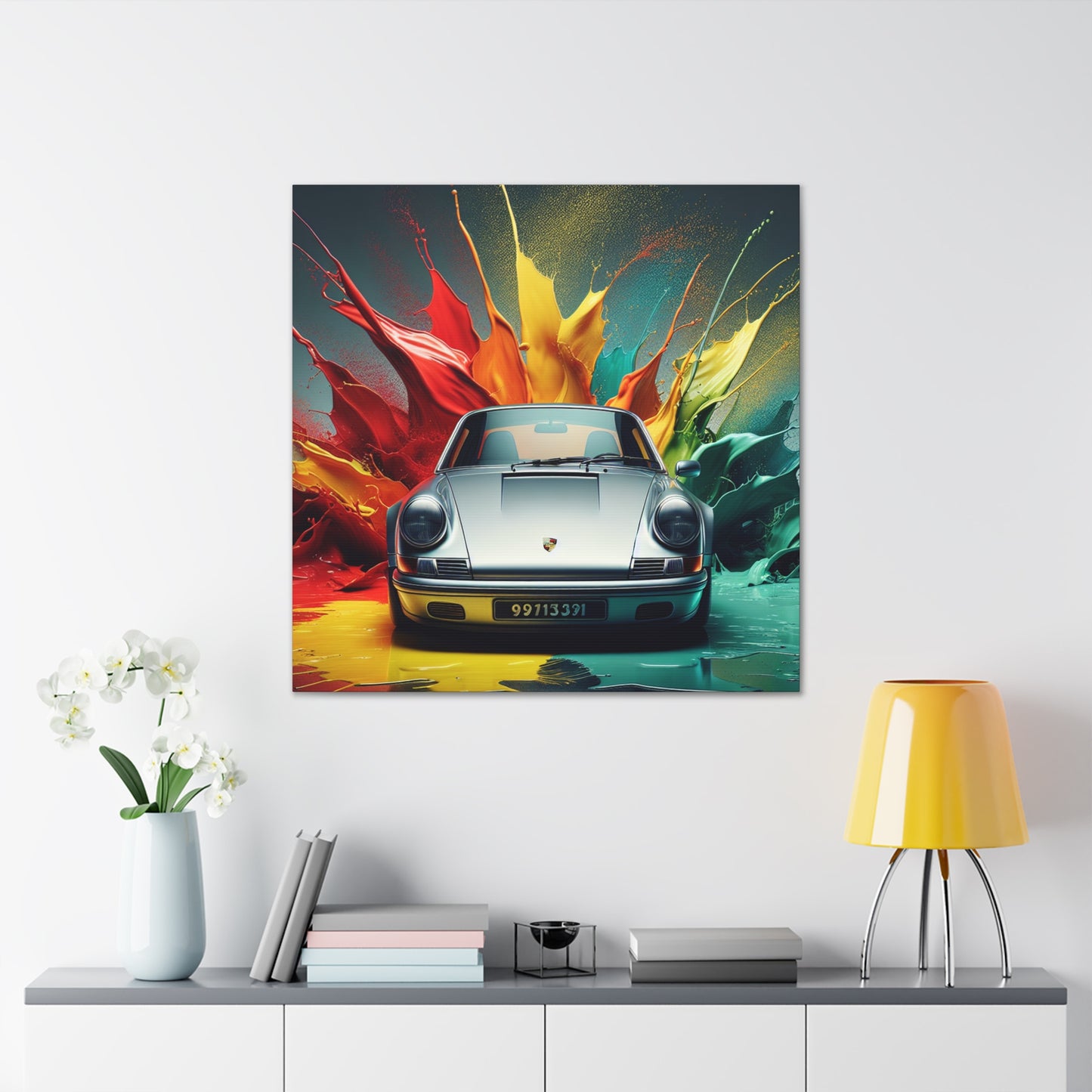 Porsche 911 Canva Painting, Wall Art for Man Cave, Home Decor, Luxury Car Art, Collector's Edition, Race Car Enthusiast Gift, Auto Wall Print