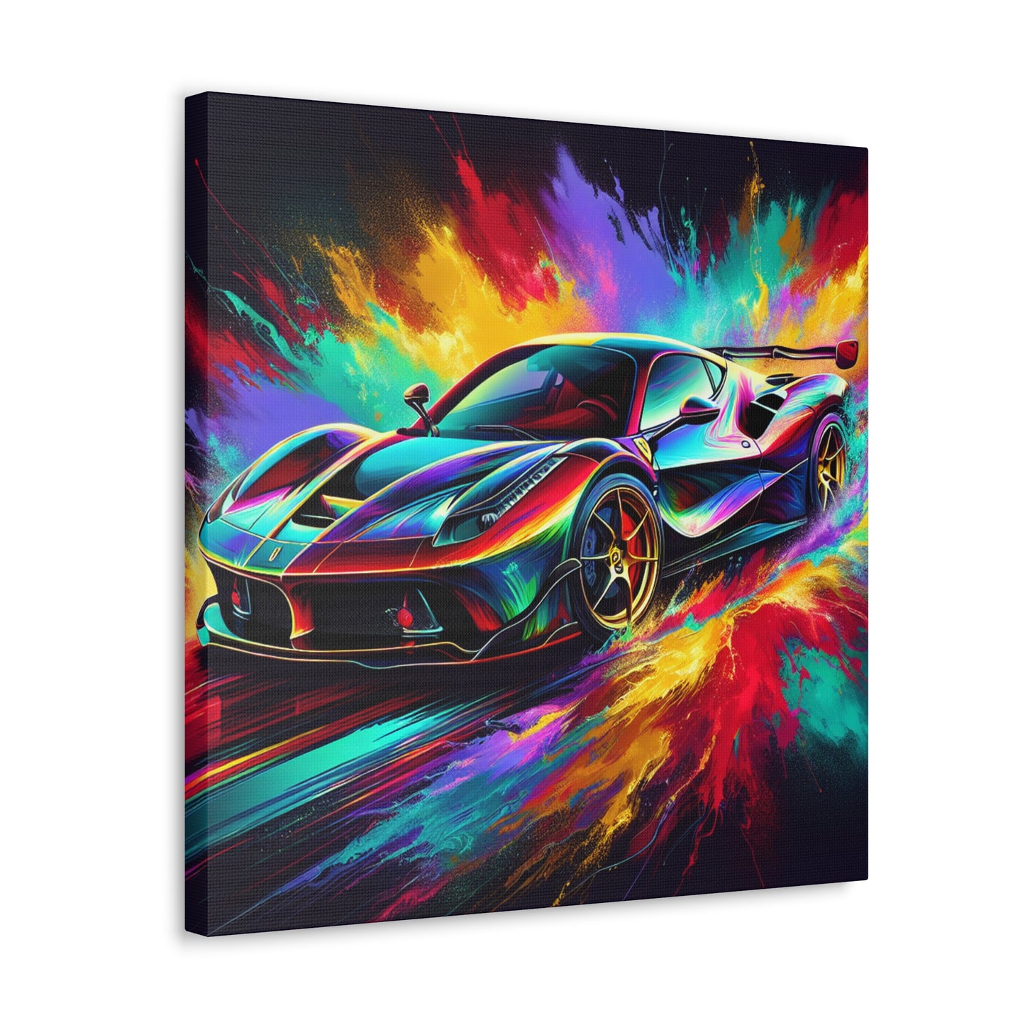 Ferrari Fine Art Canva Painting, Car Enthusiast Wall Decor, Hand-Painted Sports Car, Luxurious Home and Office Decoration, Unique Gift Idea