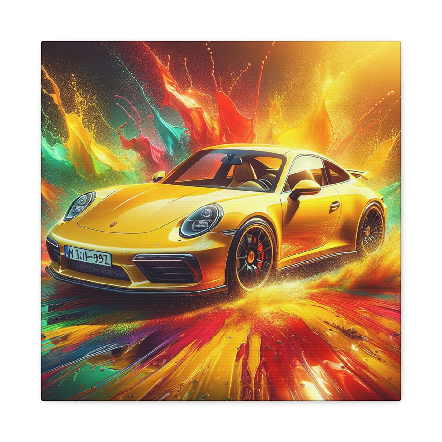 Porsche 911 Canva Painting, Premium Quality Wall Art, Luxury Car Enthusiast Decor, Classic Automobile Artwork, and Collector's Ideal Gift