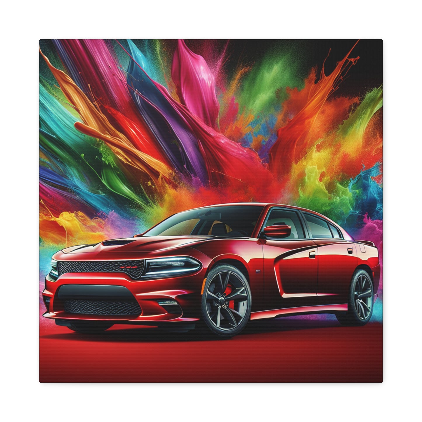 Vintage Dodge Charger Wall Art, Classic Car Canvas Painting, Automobile Decor, Perfect Gift for Car Enthusiasts and Collector's Item