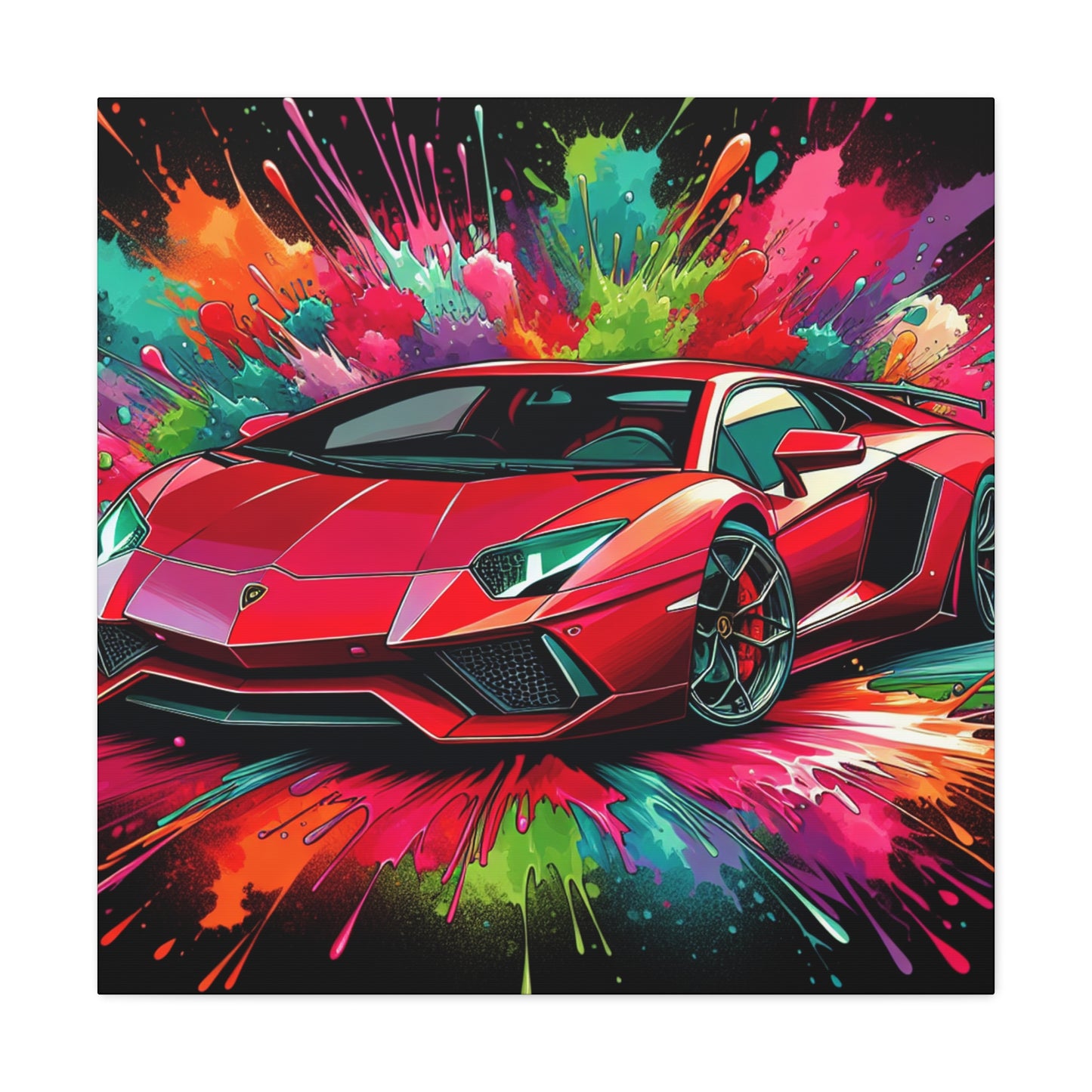 Lamborghini Aventador Canva, Exotic Sport Car Art, Luxury Wall Decoration, Unframed Modern Painting Print for Garage Decor