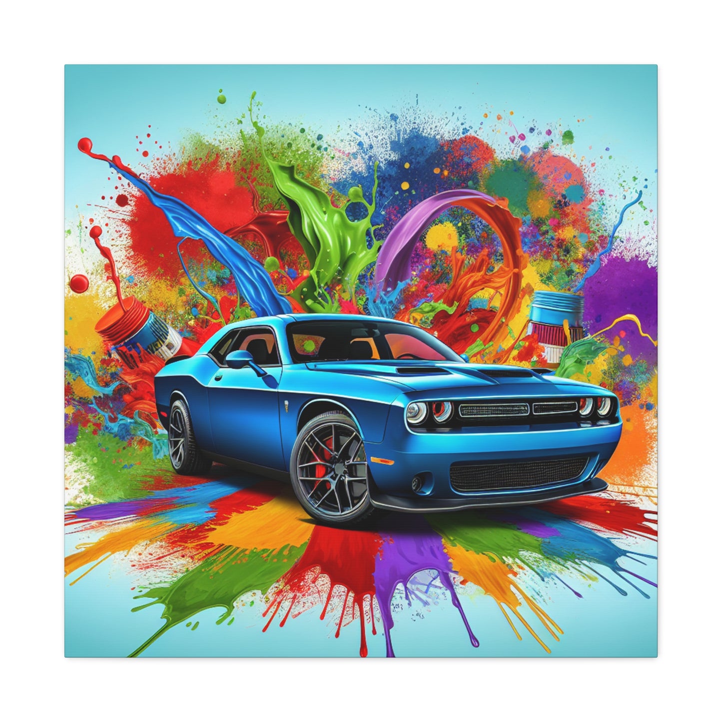 Dodge Challenger Wall Art, Car Canva Painting, Unique Home Decor, Automotive Art, Muscle Car Enthusiast Gift, Modern Bedroom Office Decor