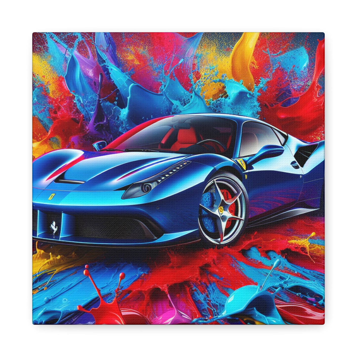 Ferrari Luxury Car Wall Art, Large Canva Print for Home and Office Decor, Exotic Supercar Painting, Perfect Gift for Car Enthusiast