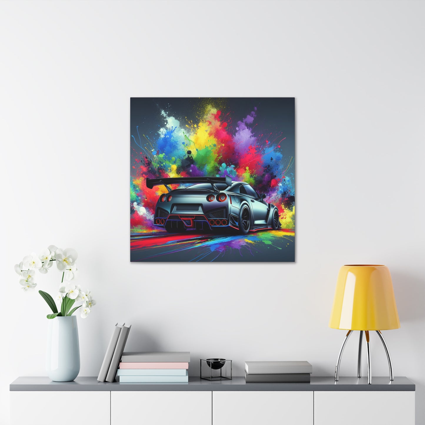 Nissan GT-R Canva Painting - High Quality Wall Decor, Modern Sports Car Artwork, Perfect Gift for Car Enthusiasts and Collectors