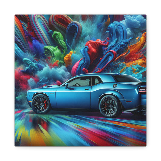 Dodge Challenger Artwork - Hand-Painted Stylish Car On Canvas, Large Wall Decor, Perfect Gift for Car Enthusiasts, & Vintage Car Lovers