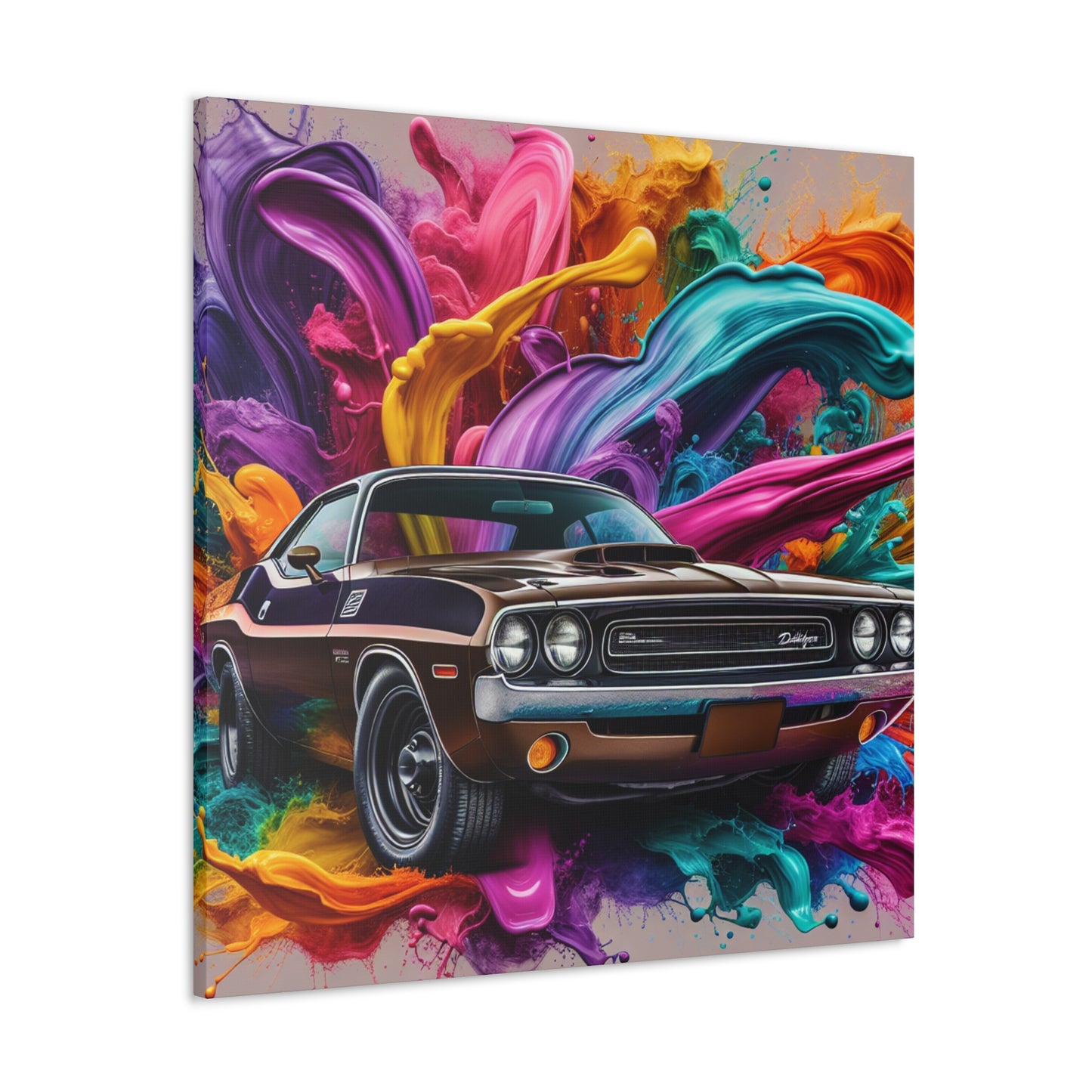 Dodge Challenger Wall Art, Car Canva Painting, Automotive Decor, Muscle Car Artwork, Classic Vehicle Illustration, Perfect for Man Cave, Garage or Office