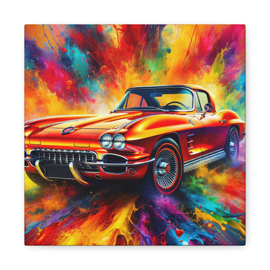 Chevrolet Corvette Wall Art, Car Canva Painting, Gift for Car Lovers, Classic Car Decor, Vintage Corvette Print, Automotive Artwork, Corvette Lovers Gift