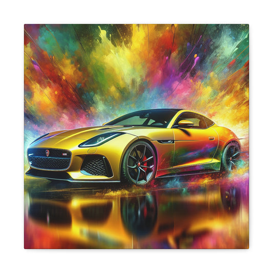 Jaguar F-Type Artwork: Original Car Canva Painting for Home Decor, Automotive Wall Art, Perfect Gift for Auto Enthusiasts and Collectors