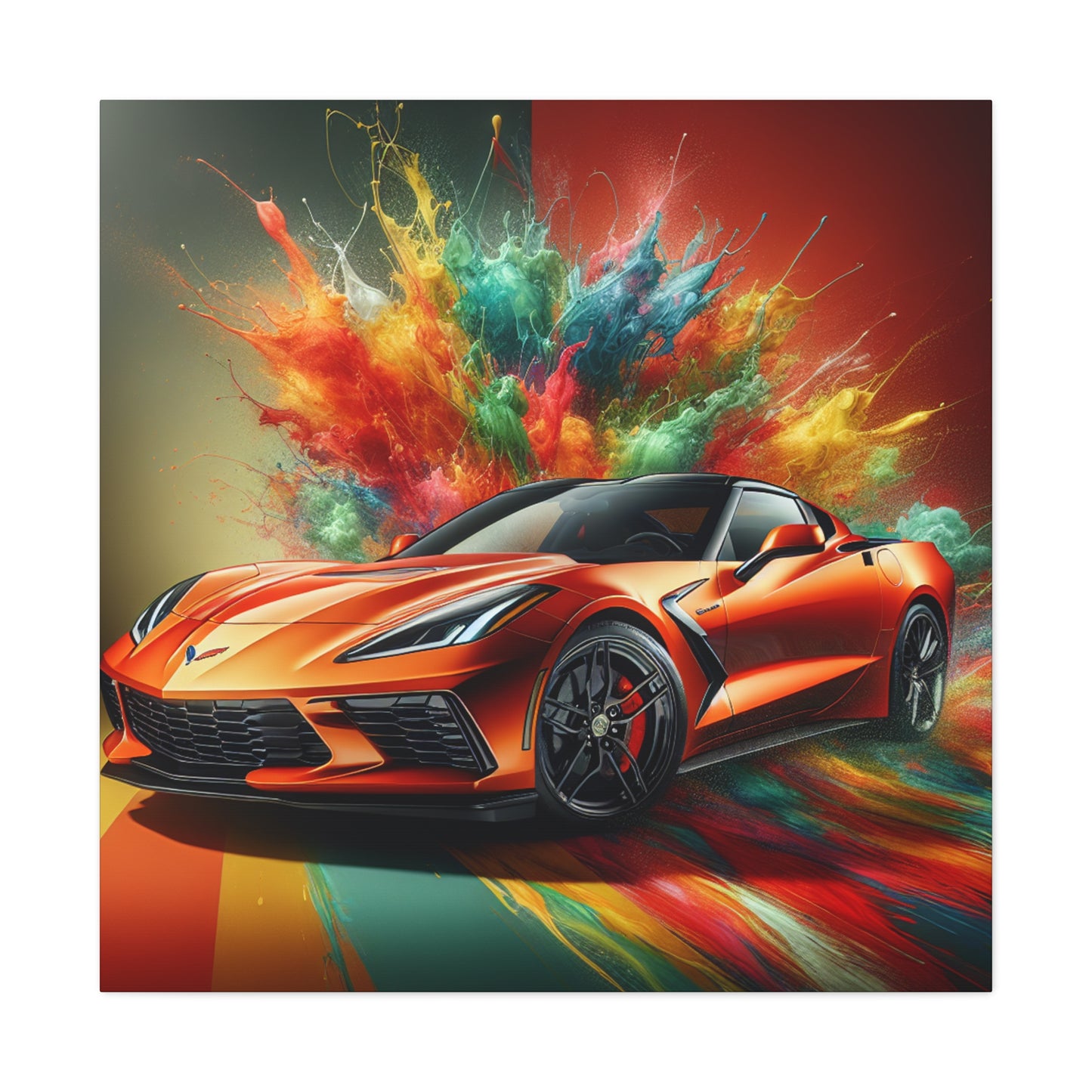 Chevrolet Corvette Wall Art, Large Canvas Print, Luxury Car Painting, Home and Office Décor, Perfect Gift for Car Lovers