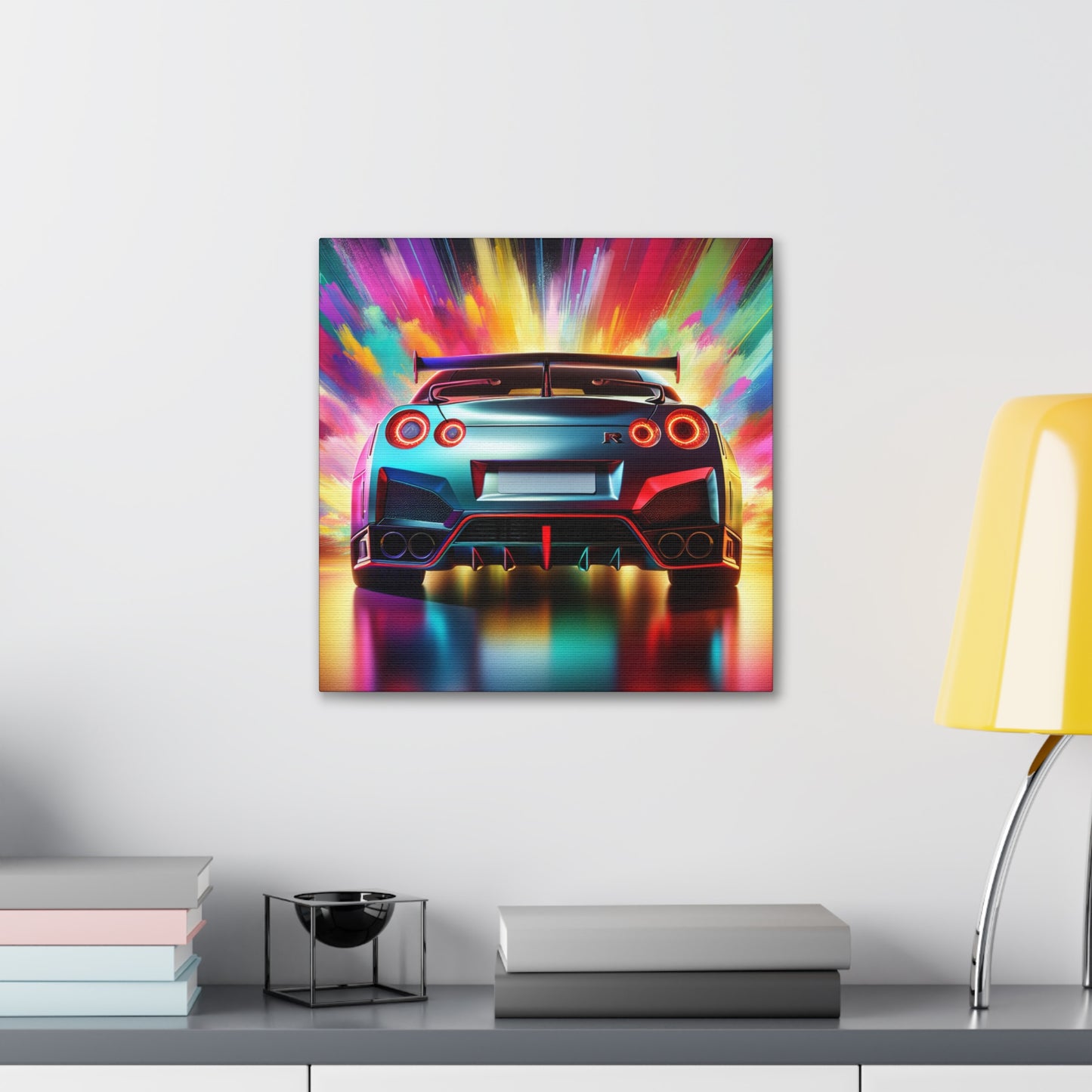 Nissan GT-R Canva Painting, Luxury Car Artwork, Wall Decor, Original Print, Auto Enthusiast Gift, Sports Car Lover, Home and Office Decoration