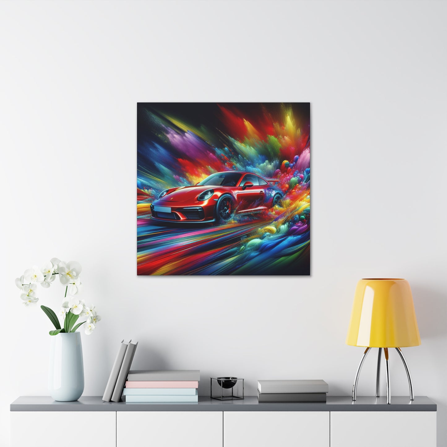 Porsche 911 Wall Art Canva - Luxury Car Painting, Automotive Home Decor, Framed Car enthusiast gift