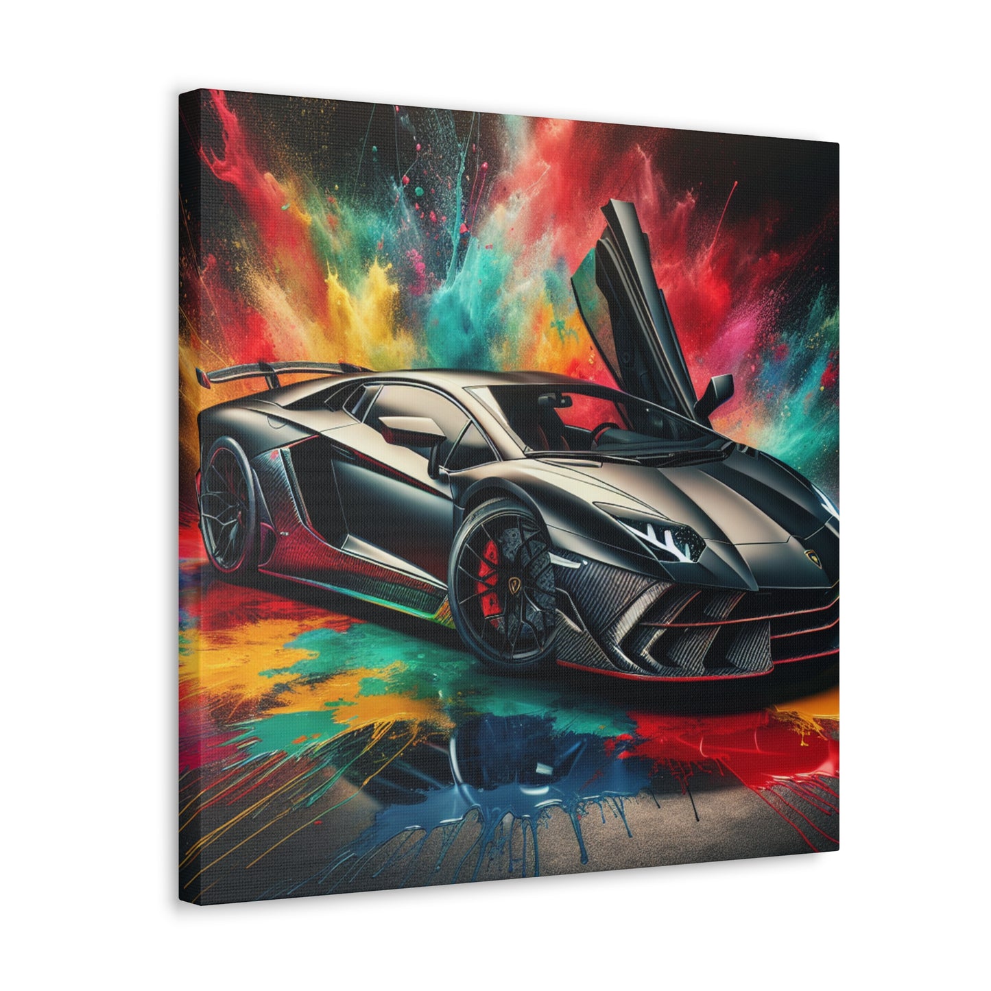 Lamborghini Aventador Canva Art - Luxury Car Wall Decor, Hand-Painted Sports Vehicle, Unique Quality Home Decor Gift, Exclusive Artwork