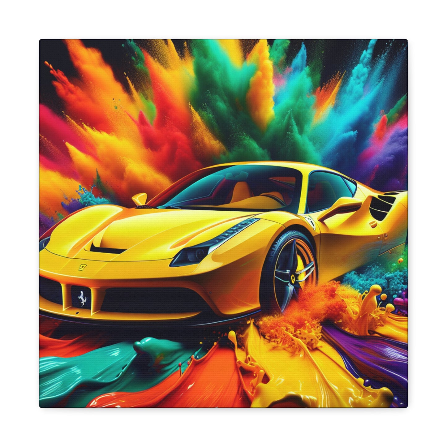 Ferrari Luxury Car Wall Art, Hand-Painted Acrylic Canva Painting, Home Decor, Classic Car Lovers Gift, High-Quality Picture, Perfect For Office and Home