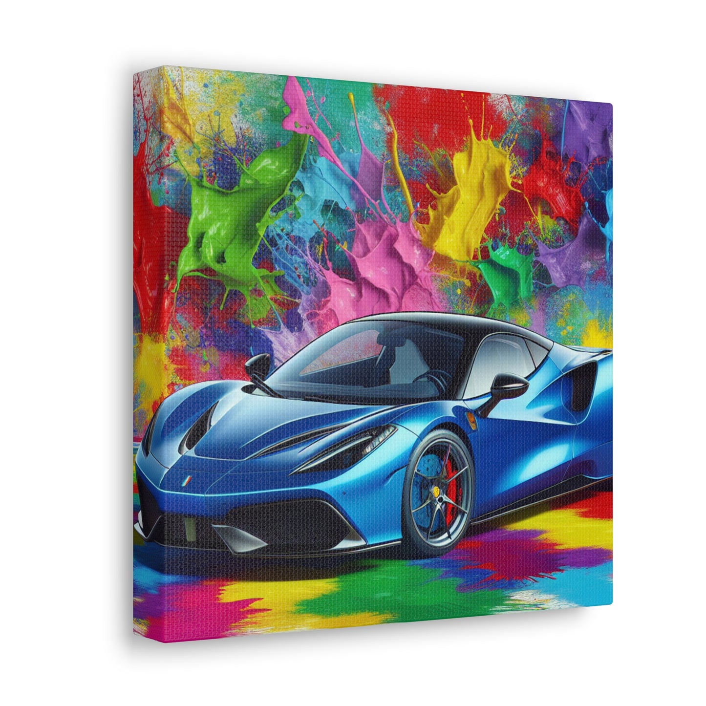 Ferrari Luxury Car Canva Painting - Wall Art for Living Room, Home Decor, Man Cave - Exclusive Sports Car Art - Giclee Print Gift