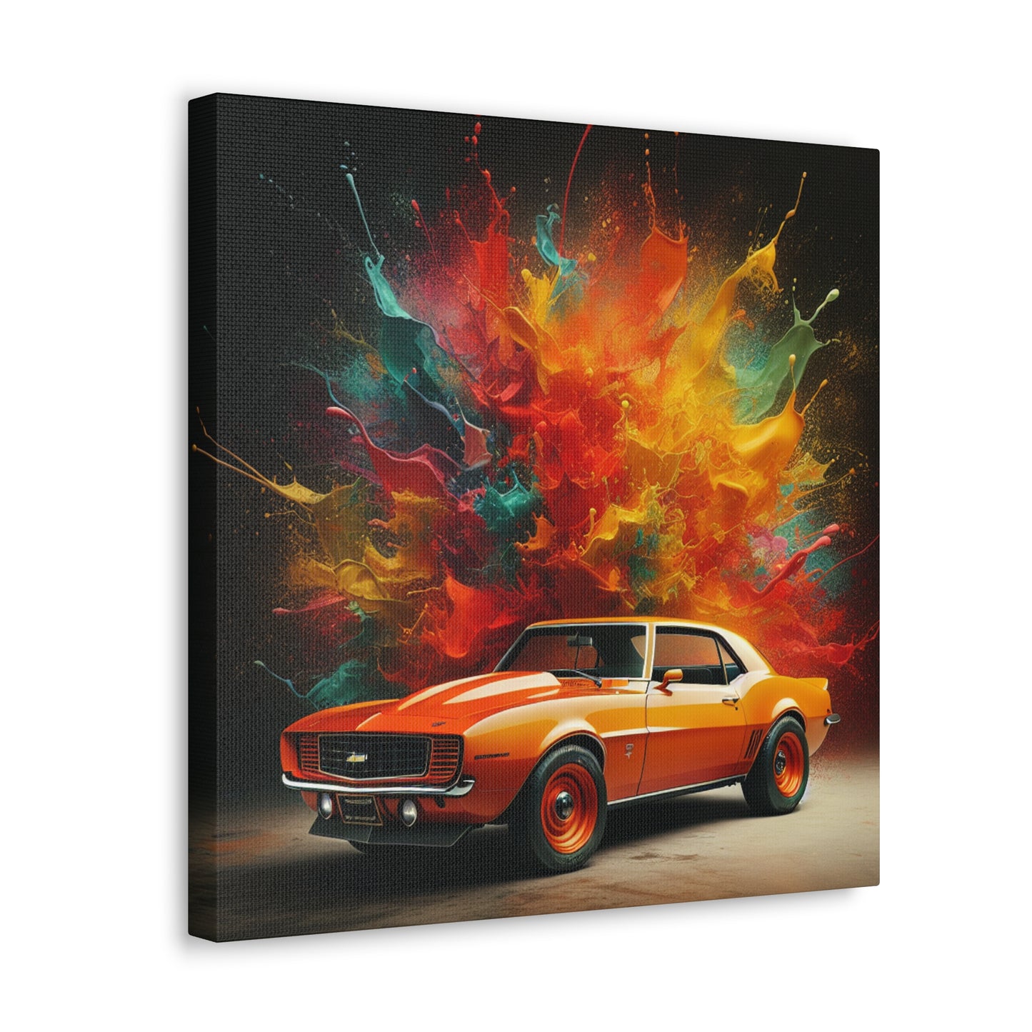 Chevrolet Camaro Canva Painting - Classic Car Wall Art, American Muscle Car Decor, High-Quality Giclee Print, Gift for Car Enthusiast