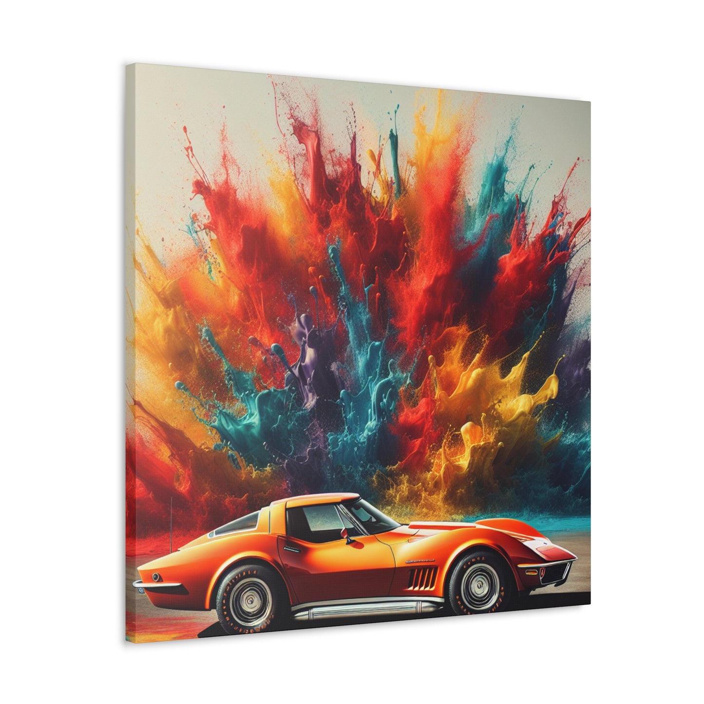 Chevrolet Corvette Canva Painting - Luxury Car Art, Wall Decor - Gift for Car Enthusiast, Perfect for Man Cave or Garage