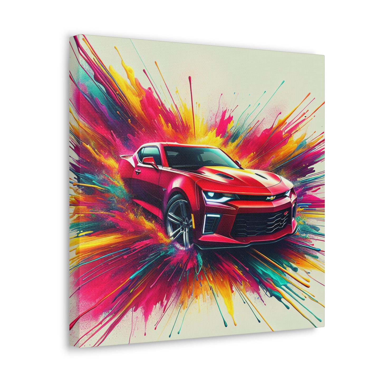 Chevrolet Camaro Wall Art - Classic Car Canva Painting - Unique Gift for Car Enthusiasts - Decor for Garage, Man Cave, Office, and Lounge