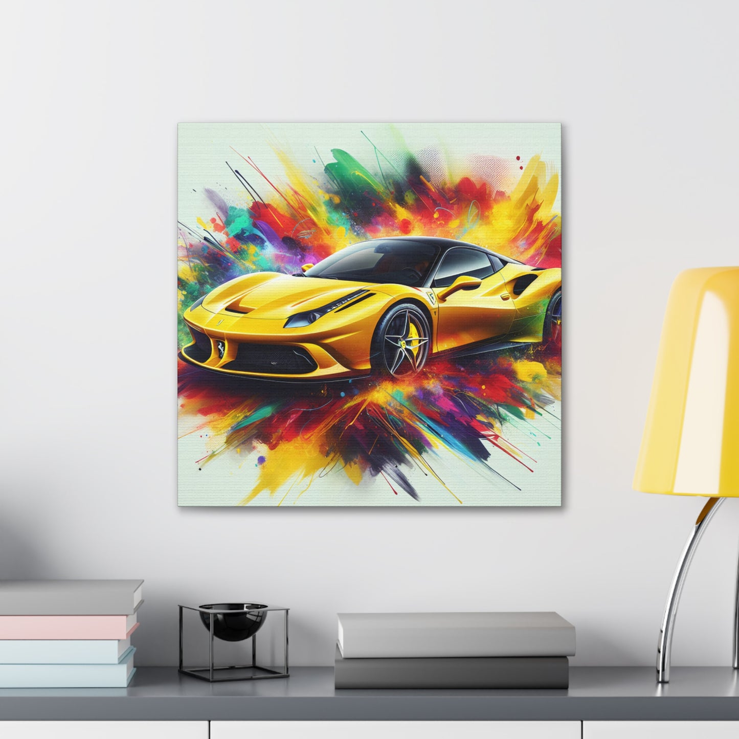 Ferrari Canva Painting | Luxury Car Wall Art | High-Quality Decor | Wall Hanging for Man Cave | Collectors Edition | Perfect Gift for Car Lovers