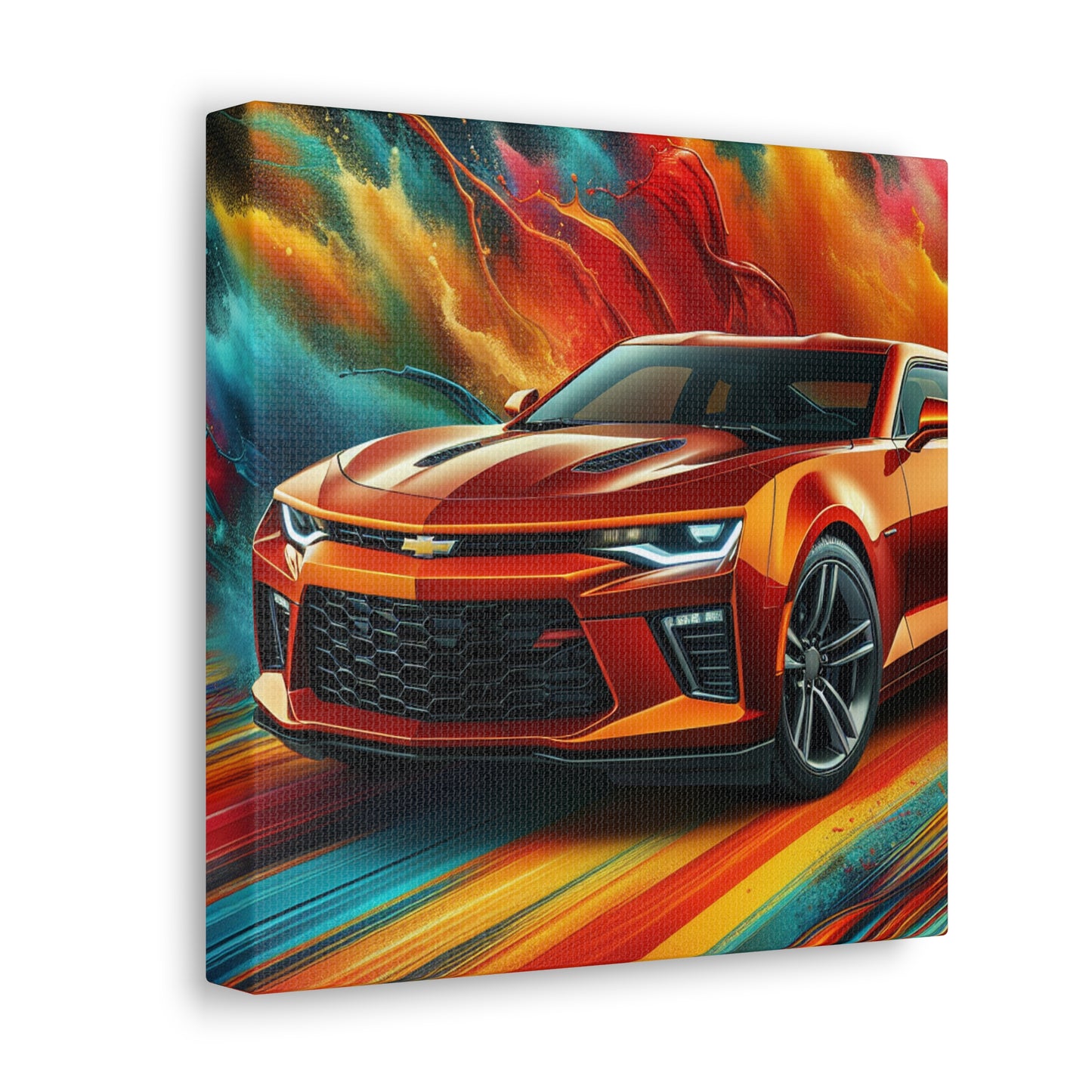 Chevrolet Camaro Canva Painting - Classic Car Wall Art, Muscle Car Decor, Gifts for Car Enthusiasts, Automobile Lovers, Man Cave Addition