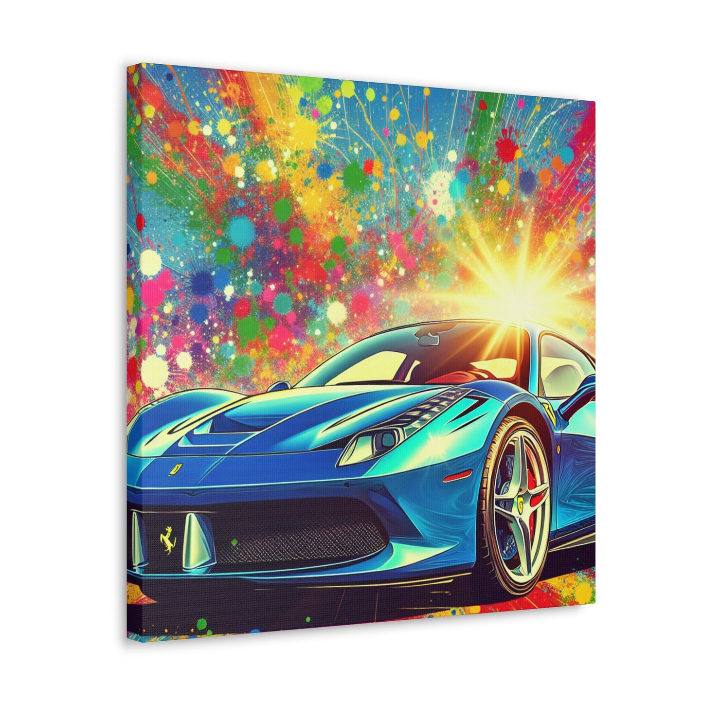 Ferrari Wall Art Canvas - Luxury Car Painting, Perfect for Man Cave, Garage Decor, Automotive Enthusiast Gift, High Quality Print